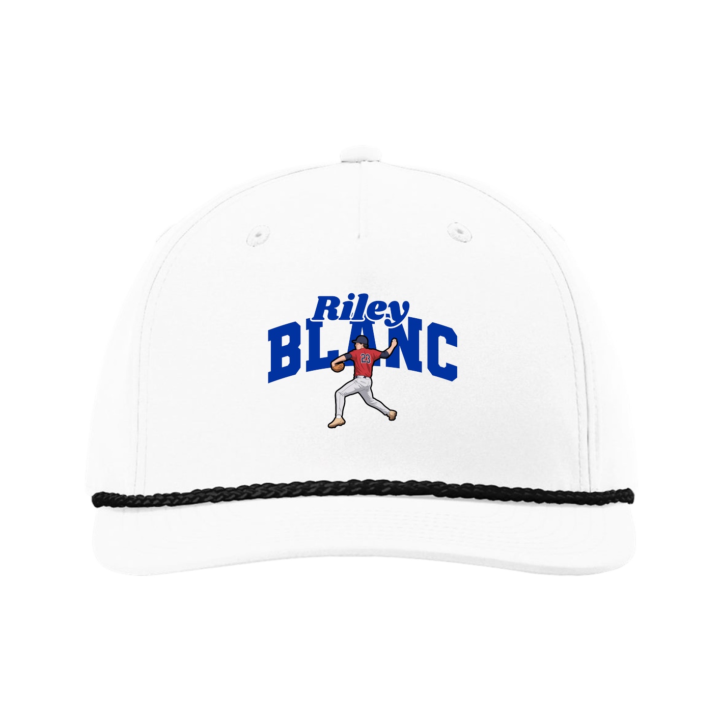 Five-Panel Classic Rope Cap — Signature Arch in White