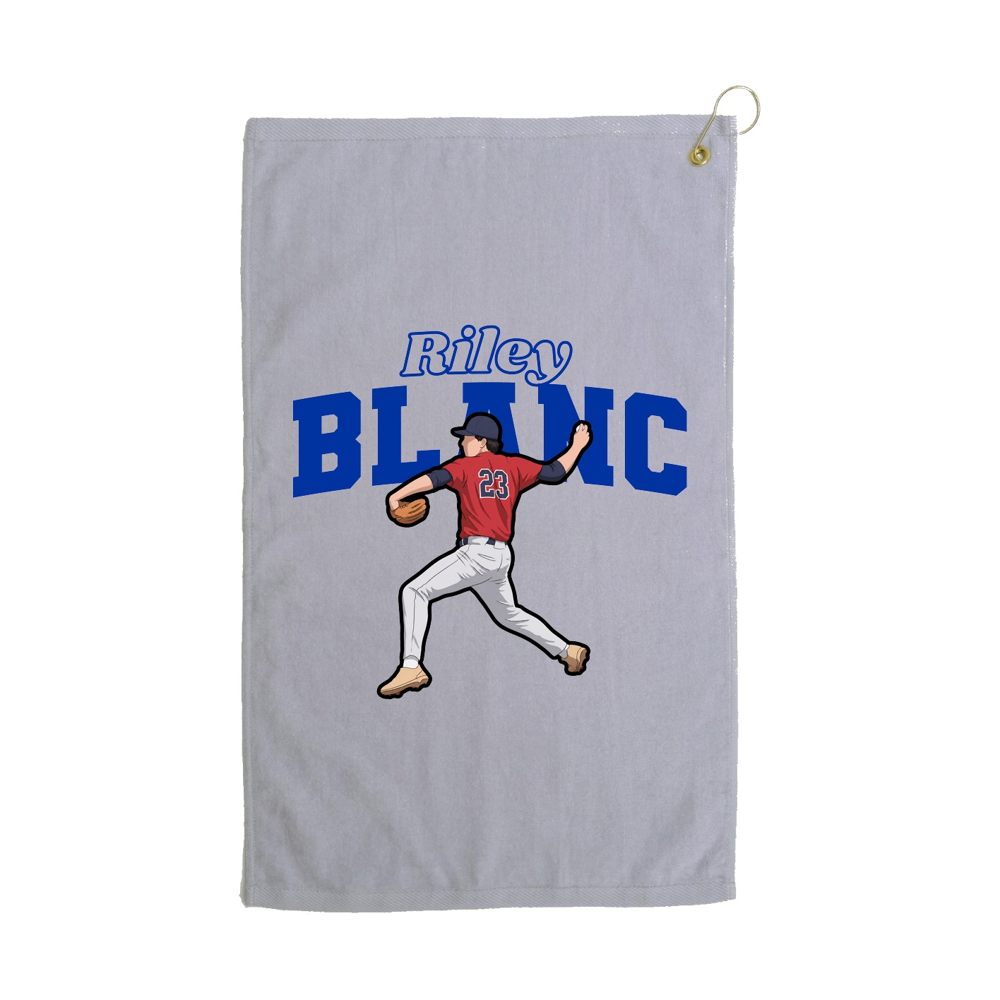 Golf Towel — Name Arch in Grey