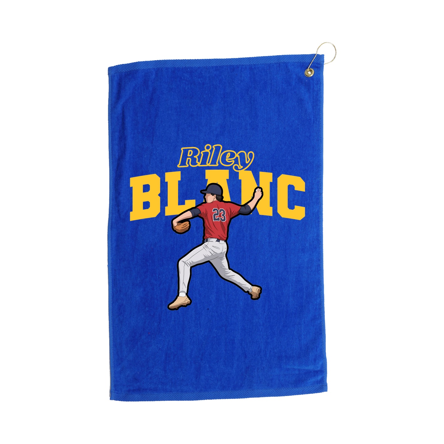 Golf Towel — Name Arch in Royal