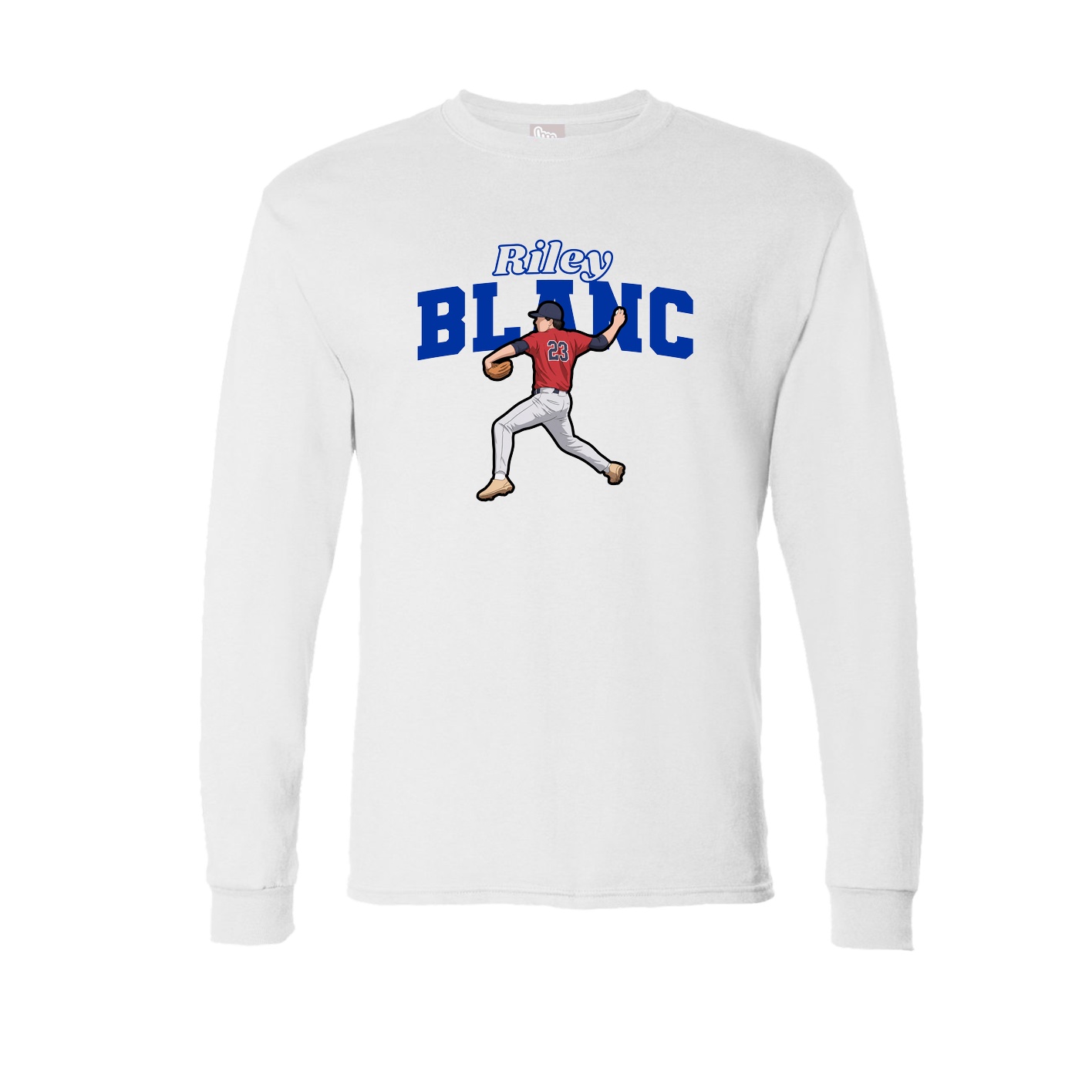 Long Sleeve Tee — Name Arch in White