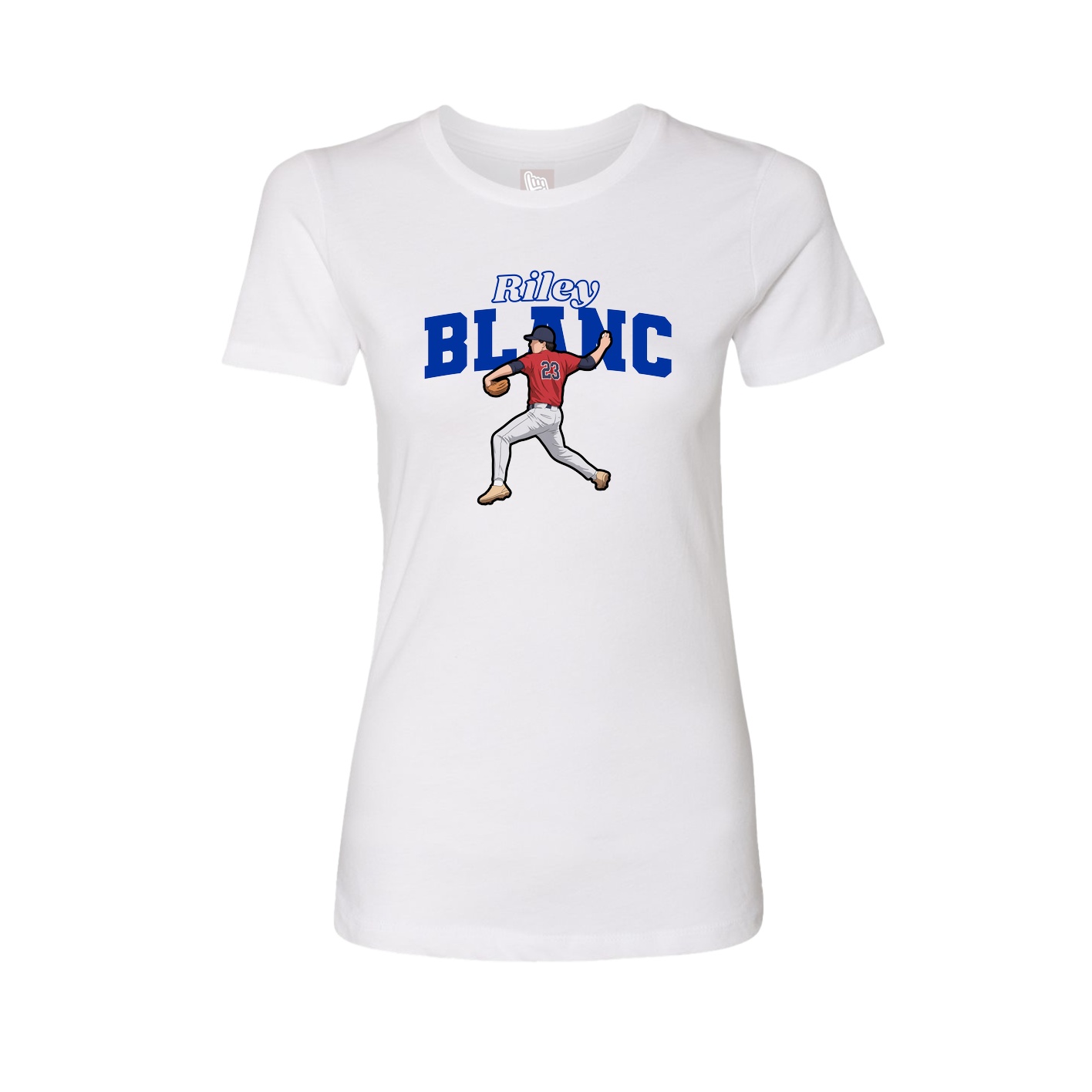 Fitted Women's Tee — Name Arch in White