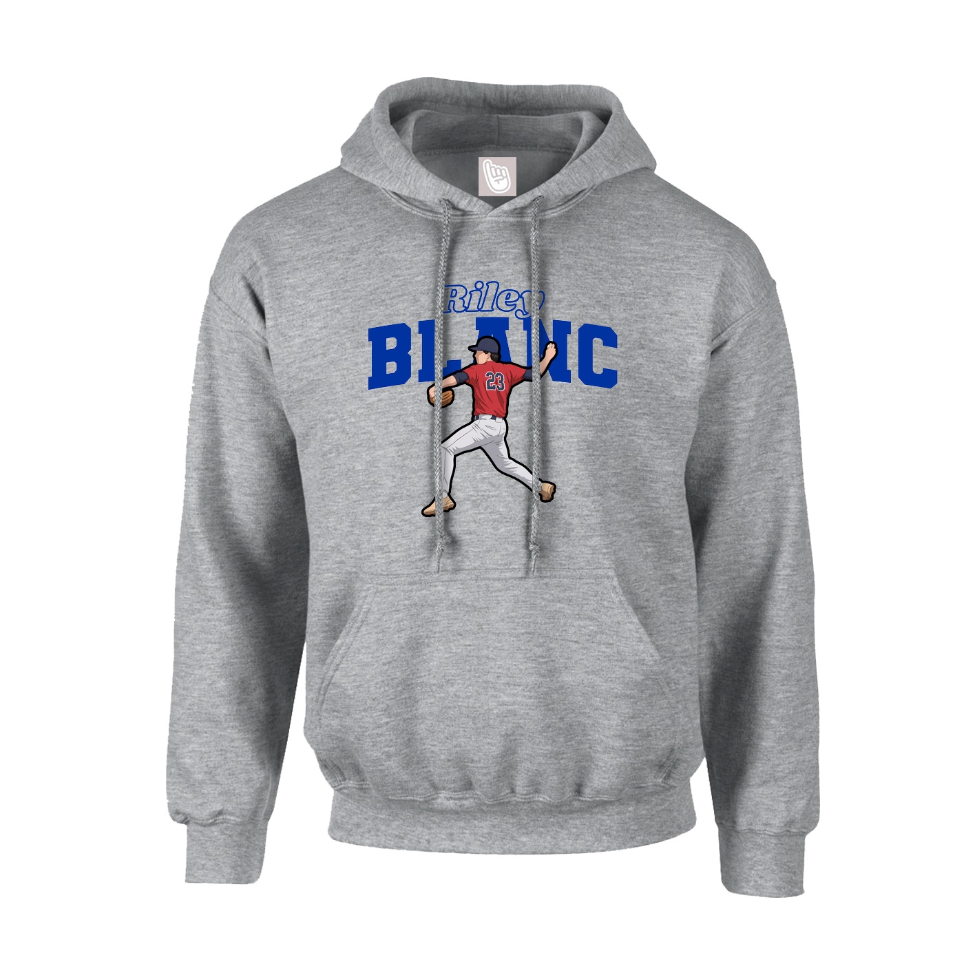 Youth Hoodie — Name Arch in Grey