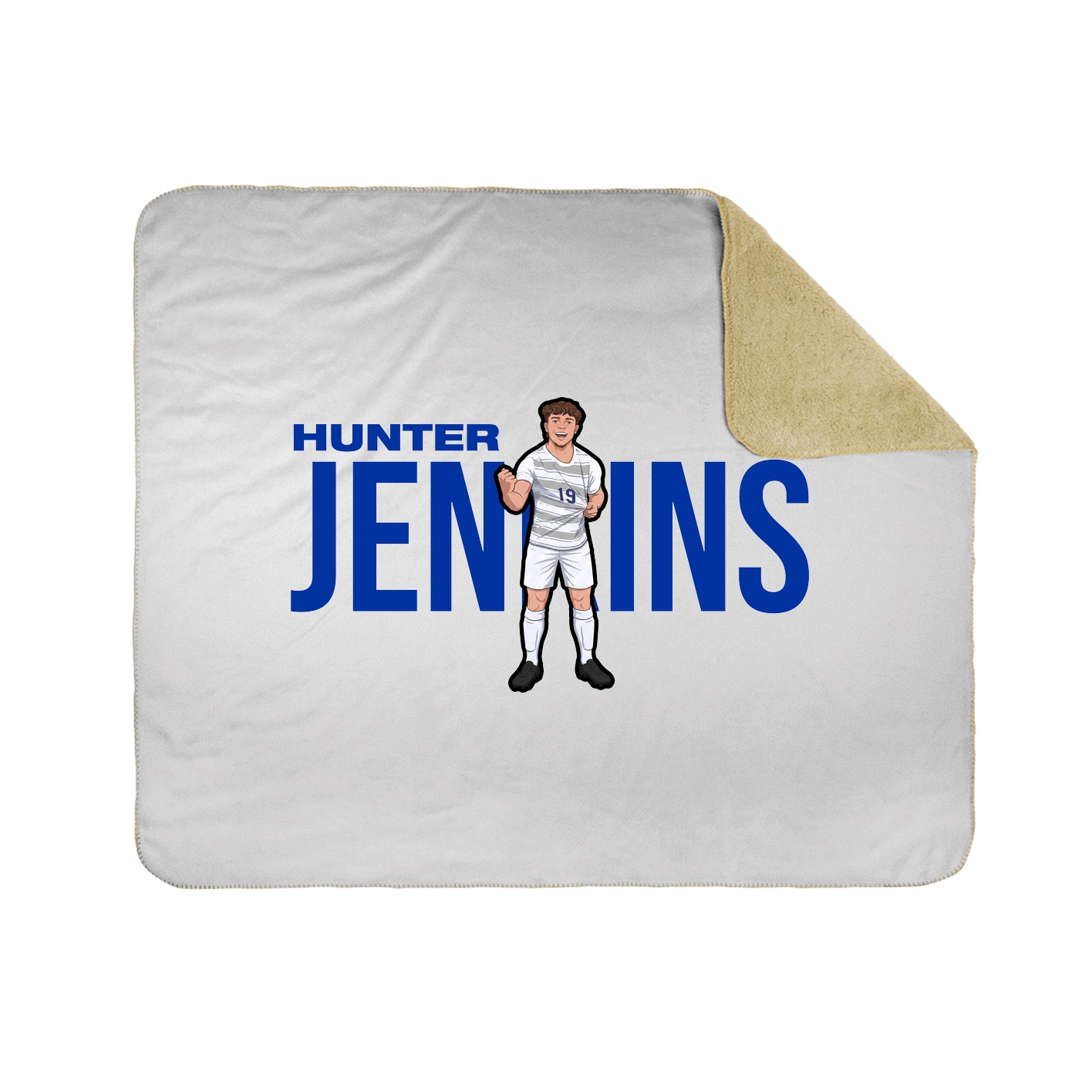Throw Blanket — Player Name in White
