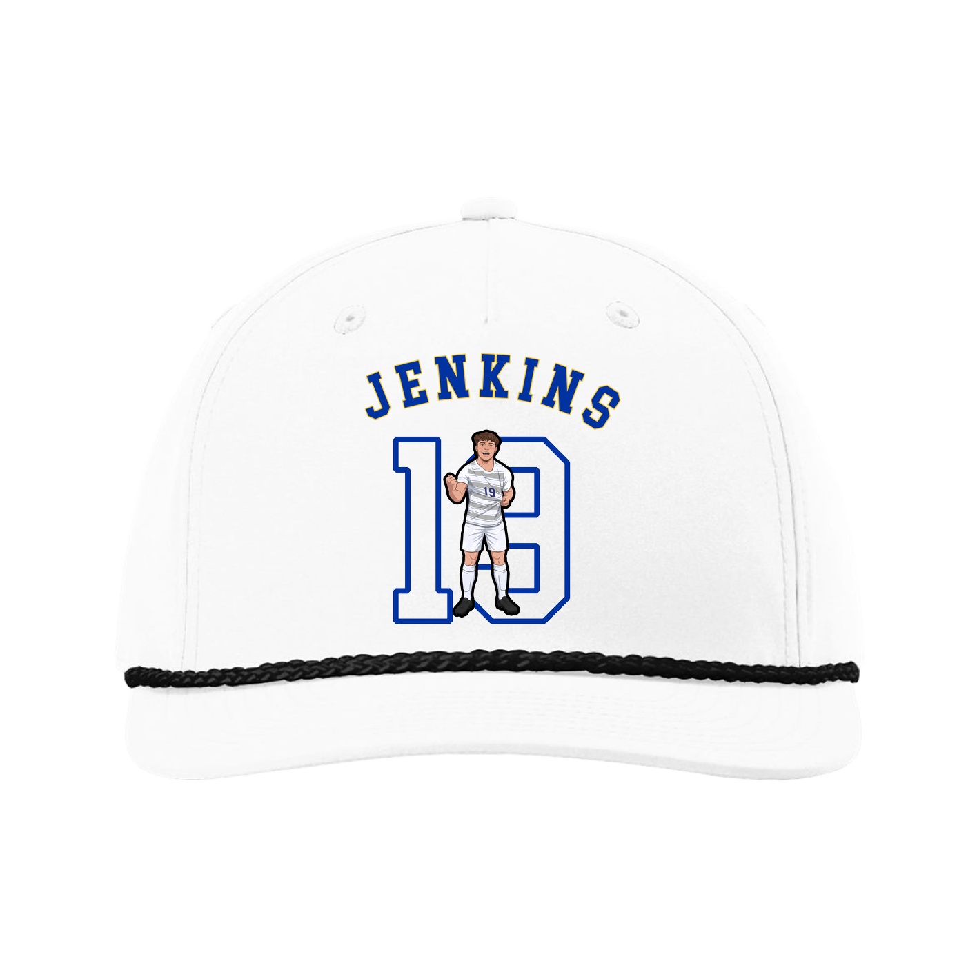 Five-Panel Classic Rope Cap — Shirsey Arch in White