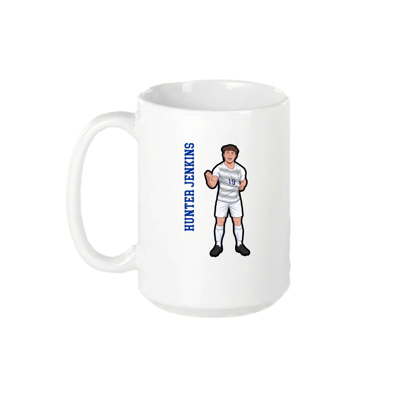 15oz Coffee Mug — Name Vertical in White
