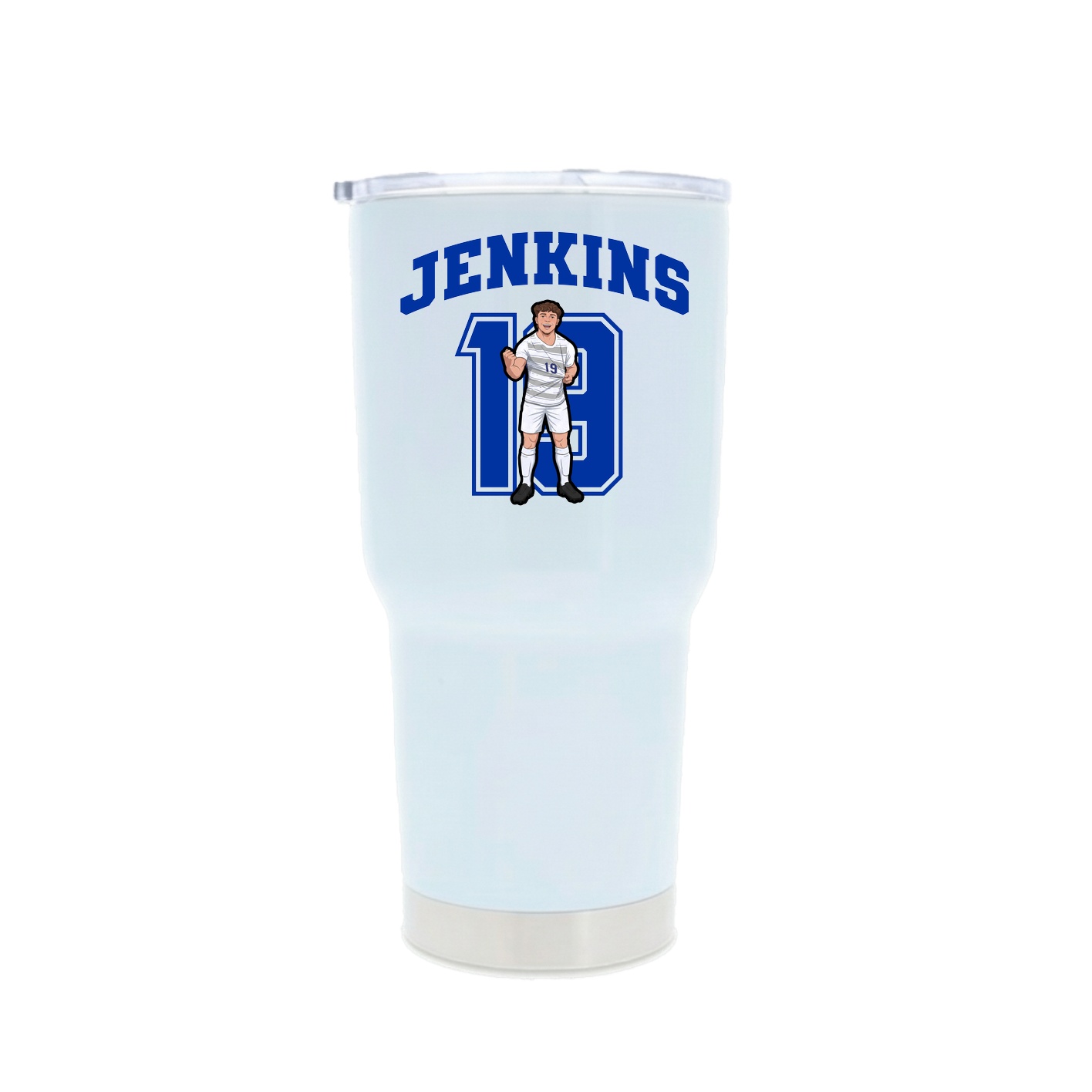 30oz Stainless Steel Tumbler — Number in White