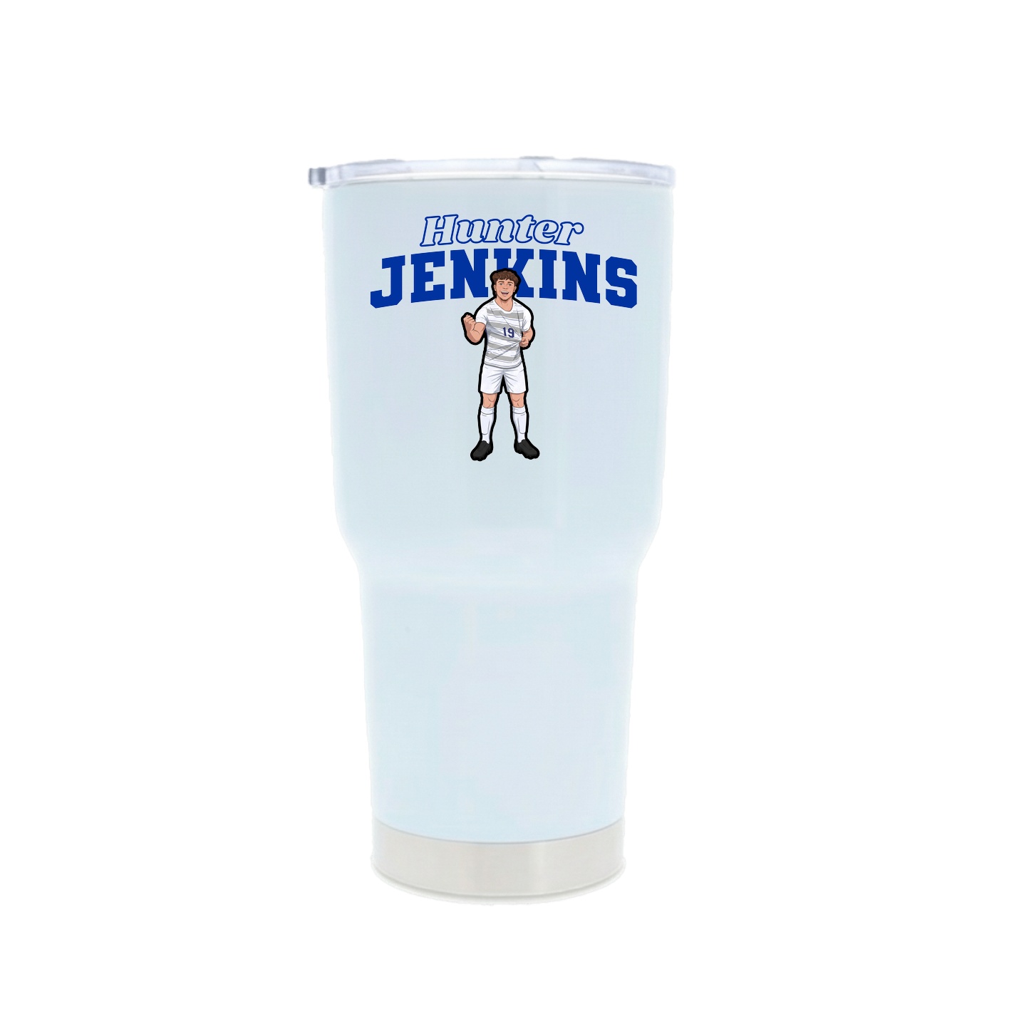 30oz Stainless Steel Tumbler — Name Arch in White