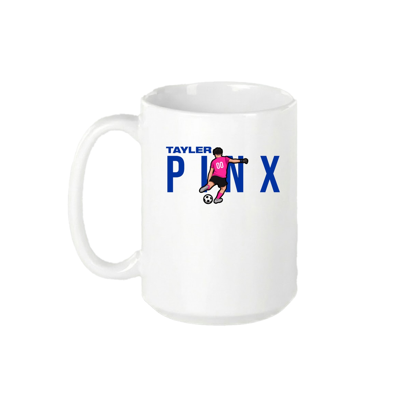 15oz Coffee Mug — Player Name in White