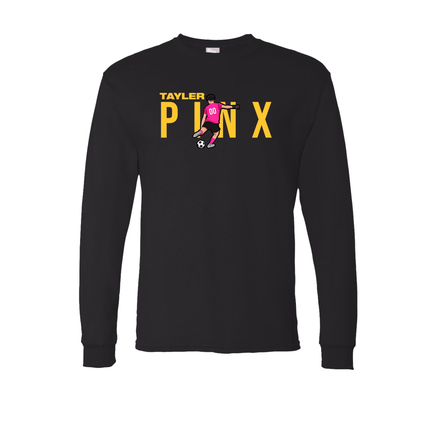 Long Sleeve Tee — Player Name in Black