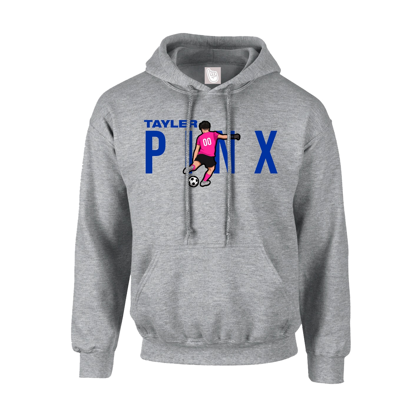 Hoodie — Player Name in Grey