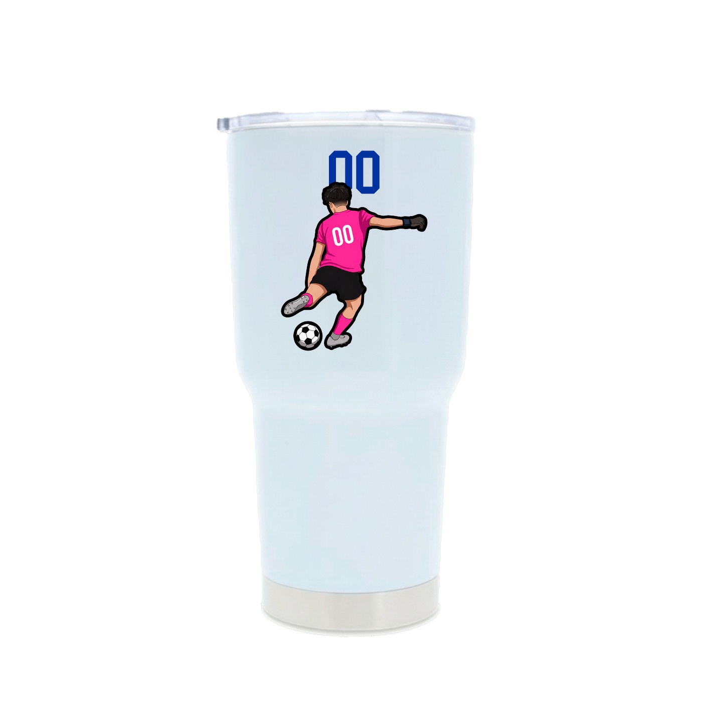30oz Stainless Steel Tumbler — Number Top in White