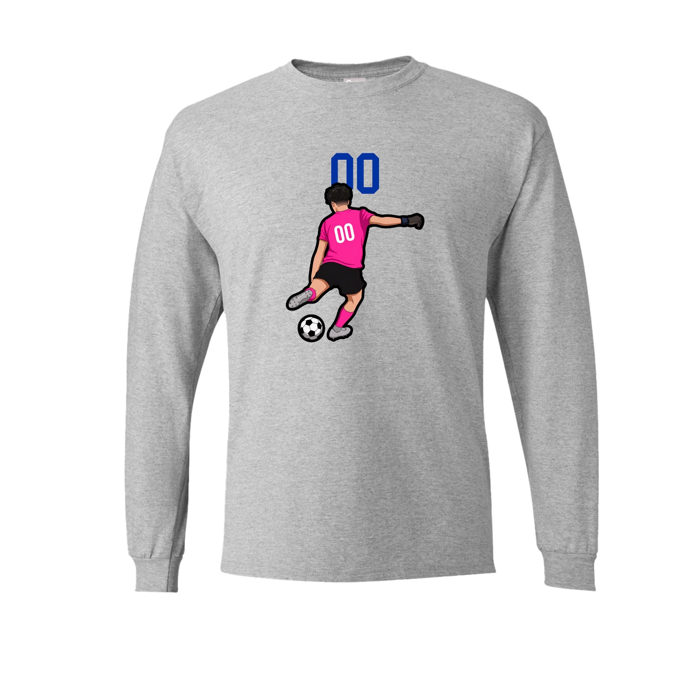 Long Sleeve Tee — Number Top in Grey