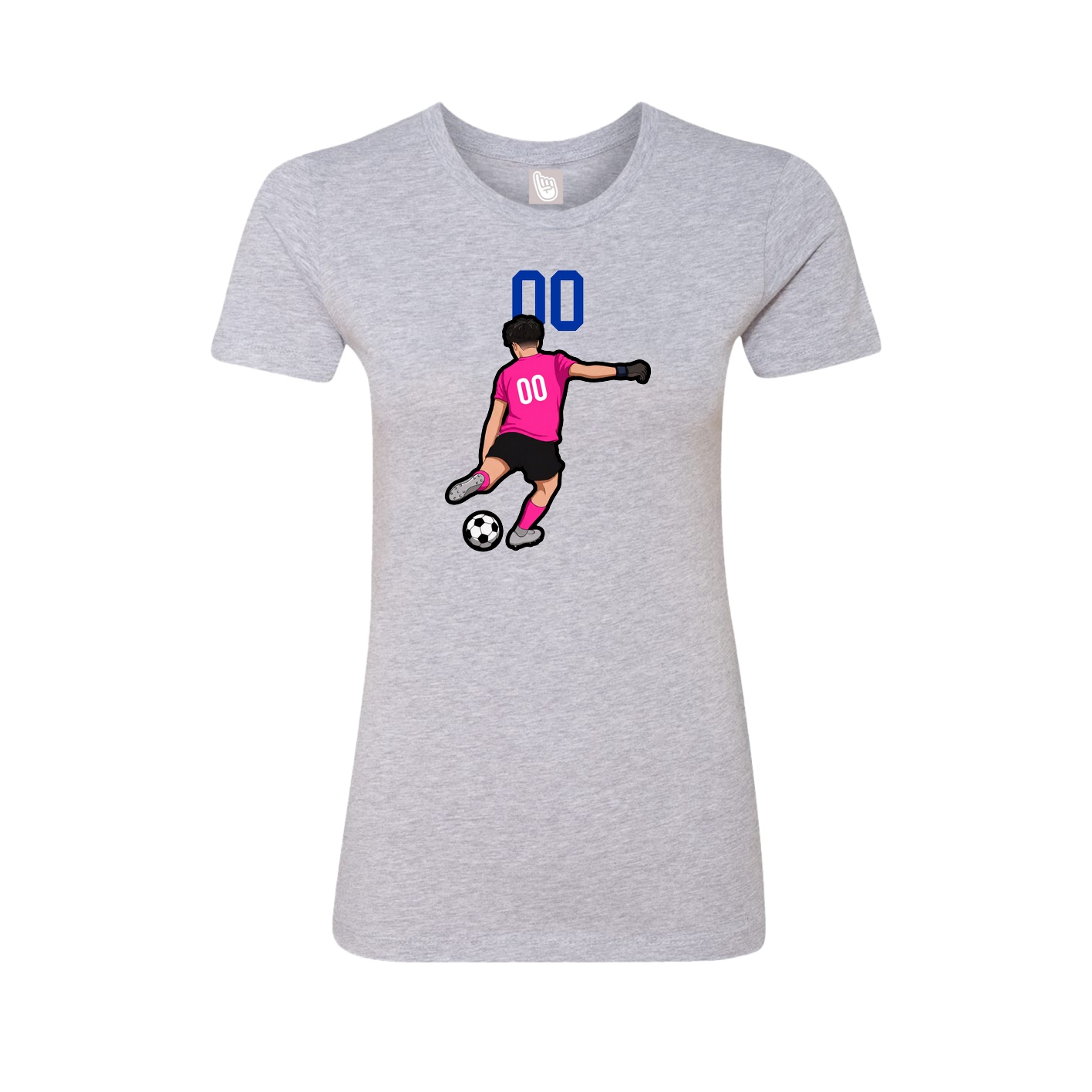 Fitted Women's Tee — Number Top in Grey