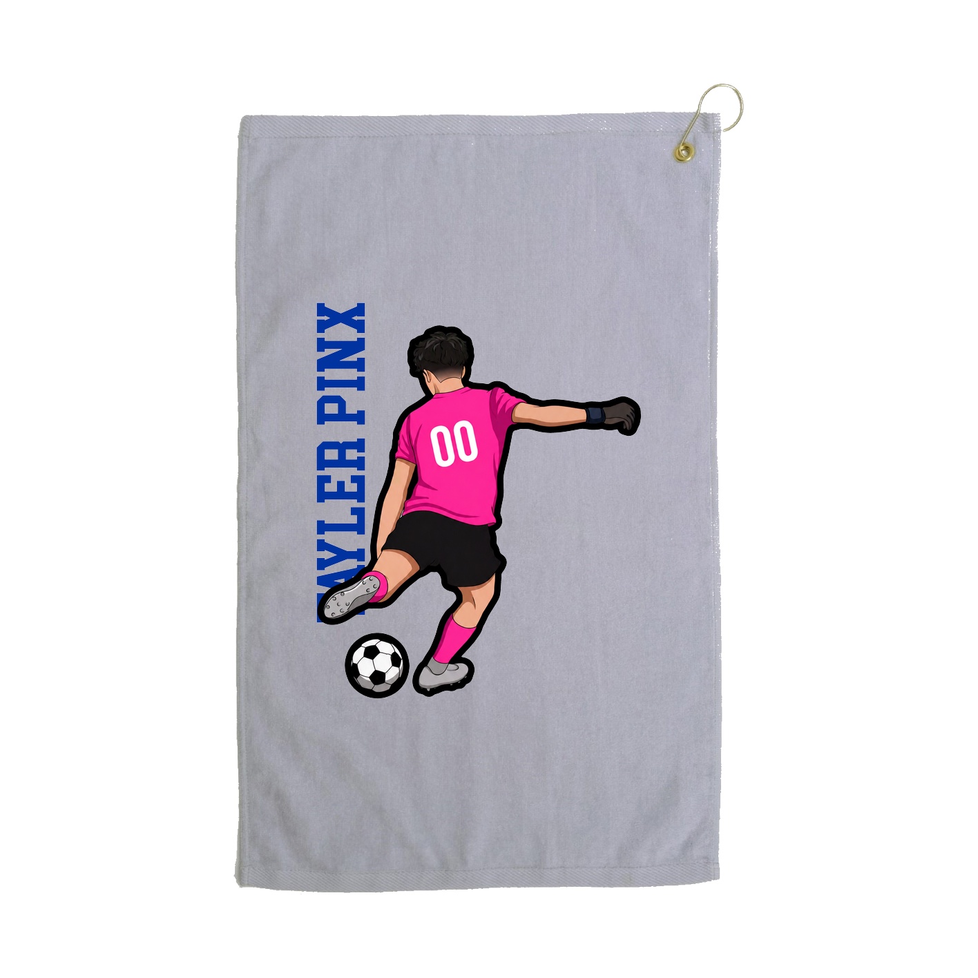 Golf Towel — Name Vertical in Grey