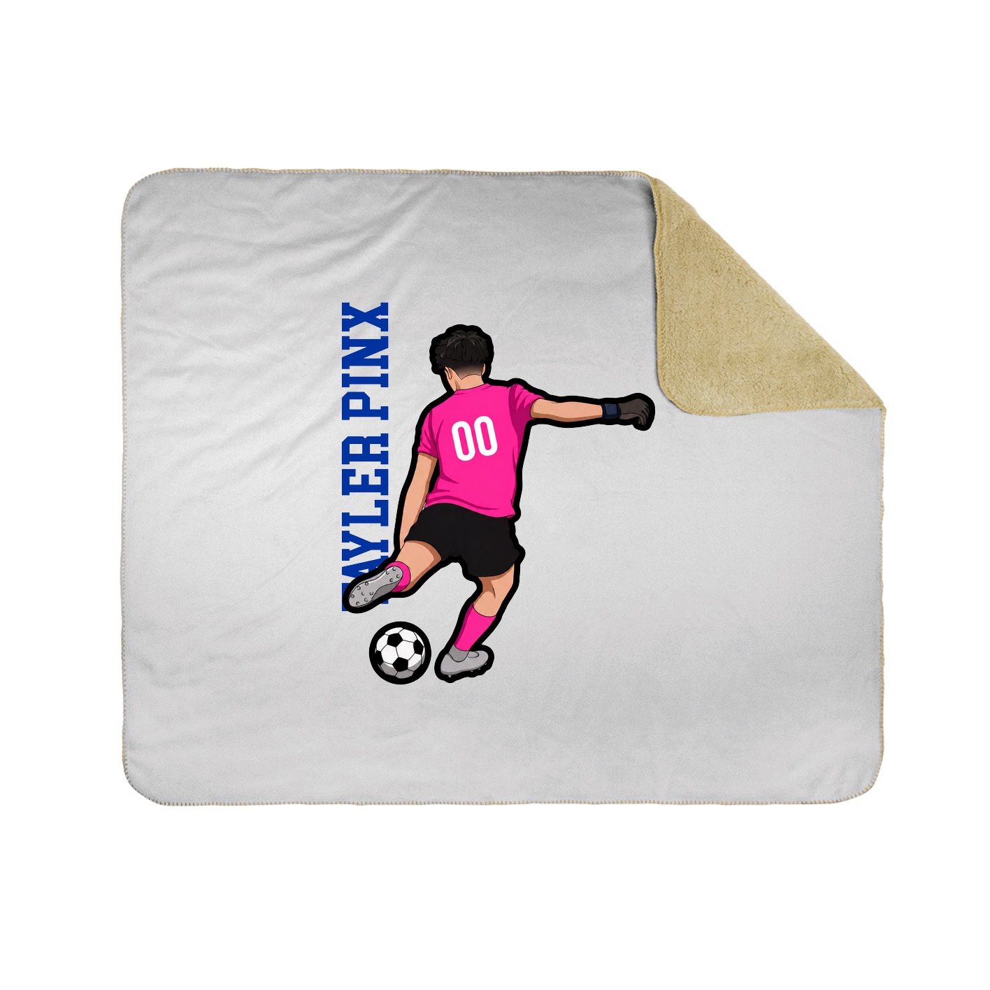 Throw Blanket — Name Vertical in White