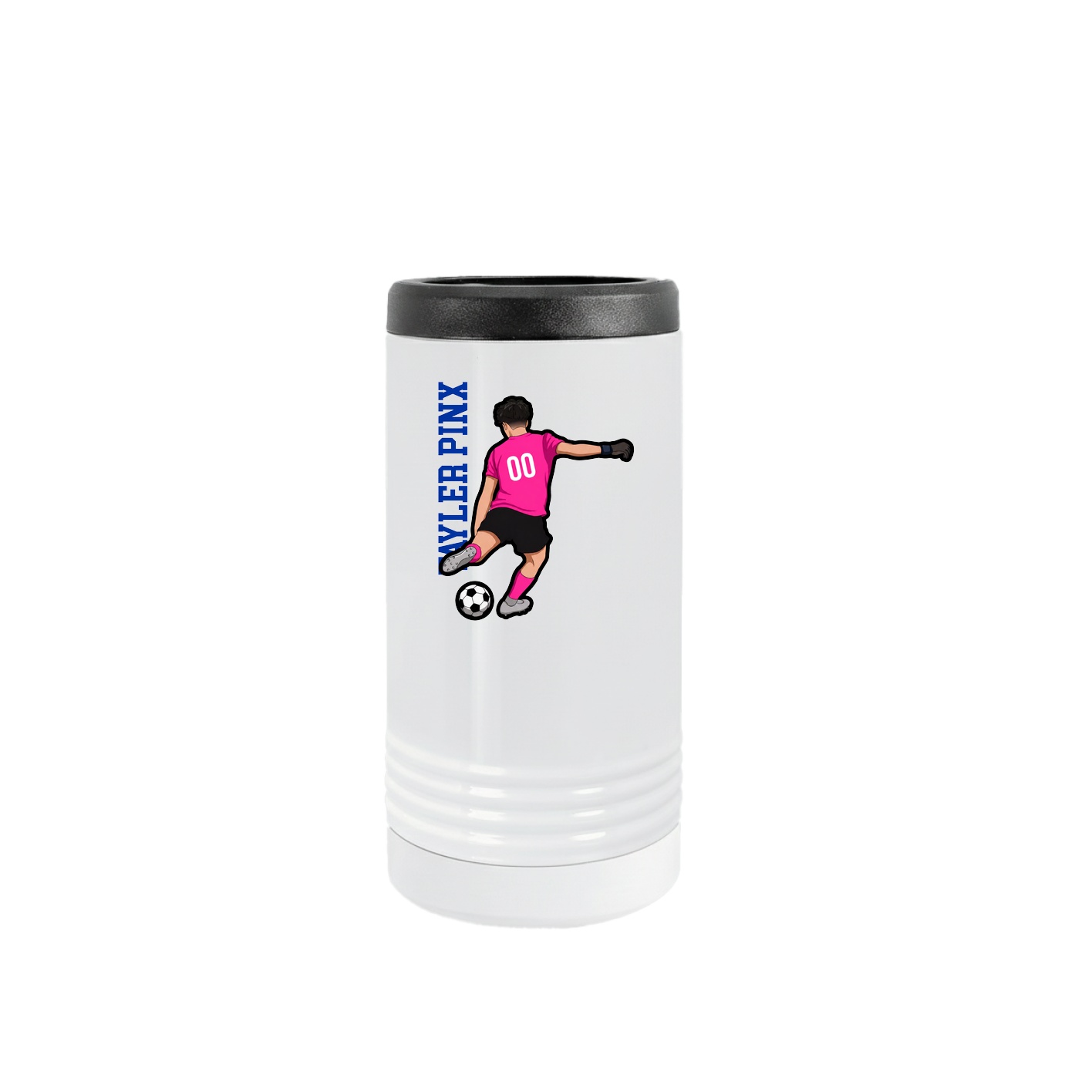 Slim Beverage Holder — Name Vertical in White