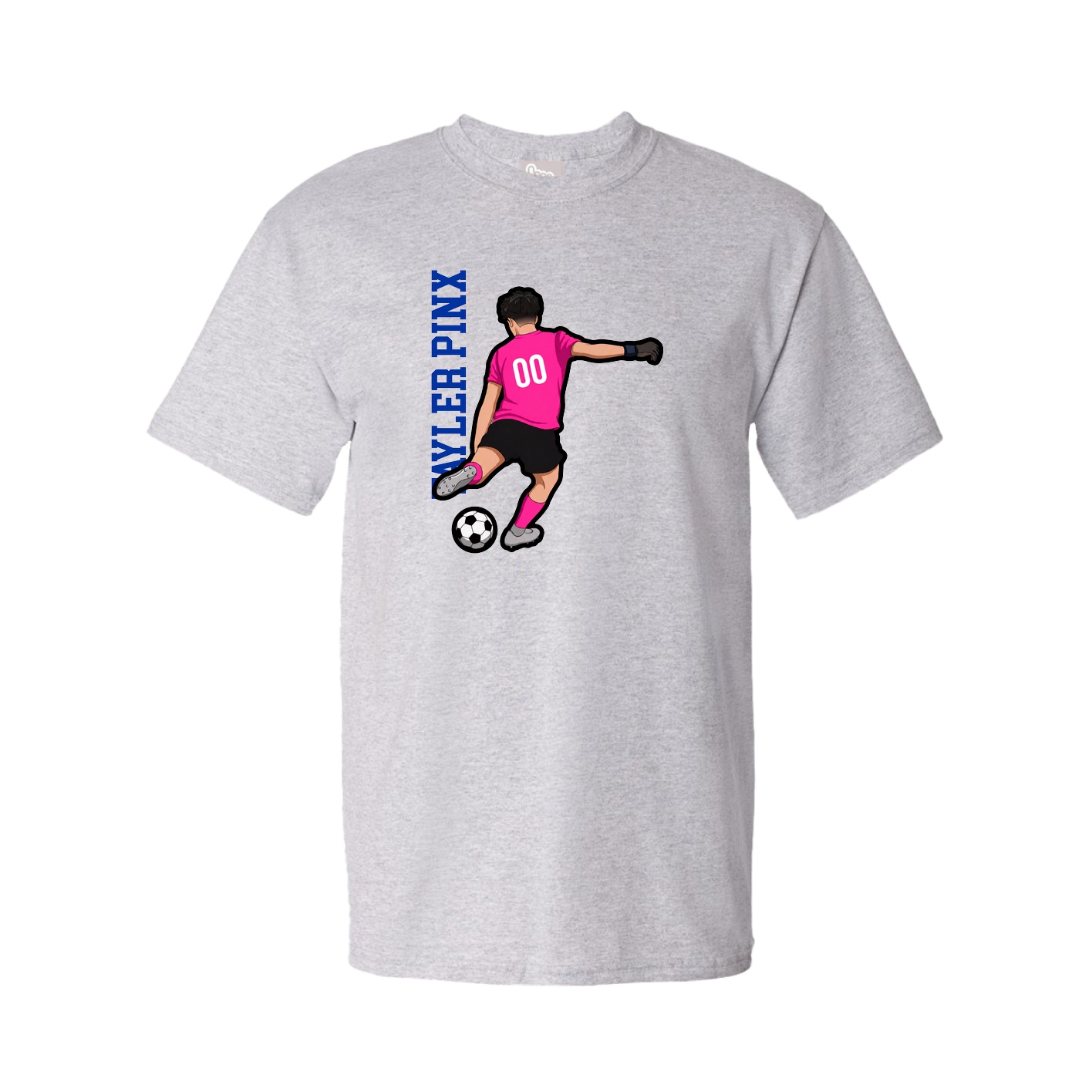 Youth Tee — Name Vertical in Grey