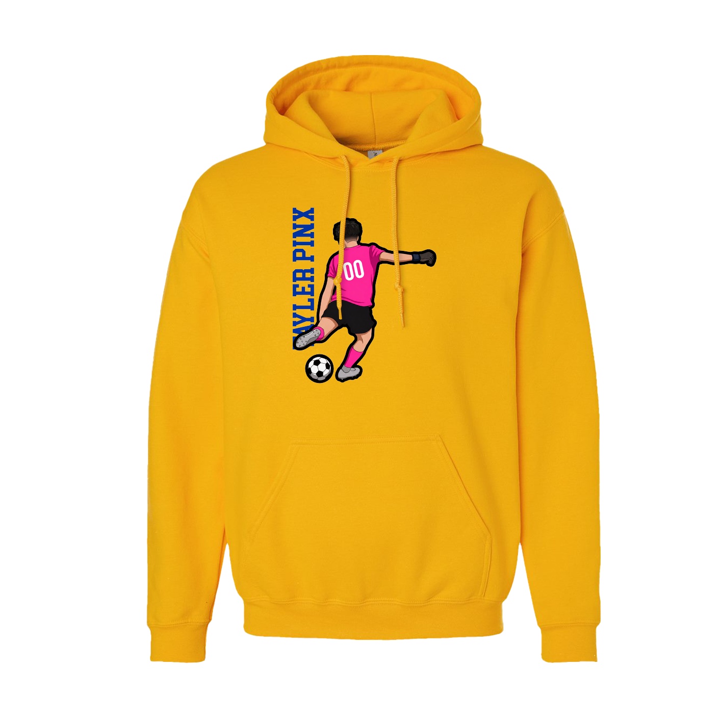 Hoodie — Name Vertical in Gold
