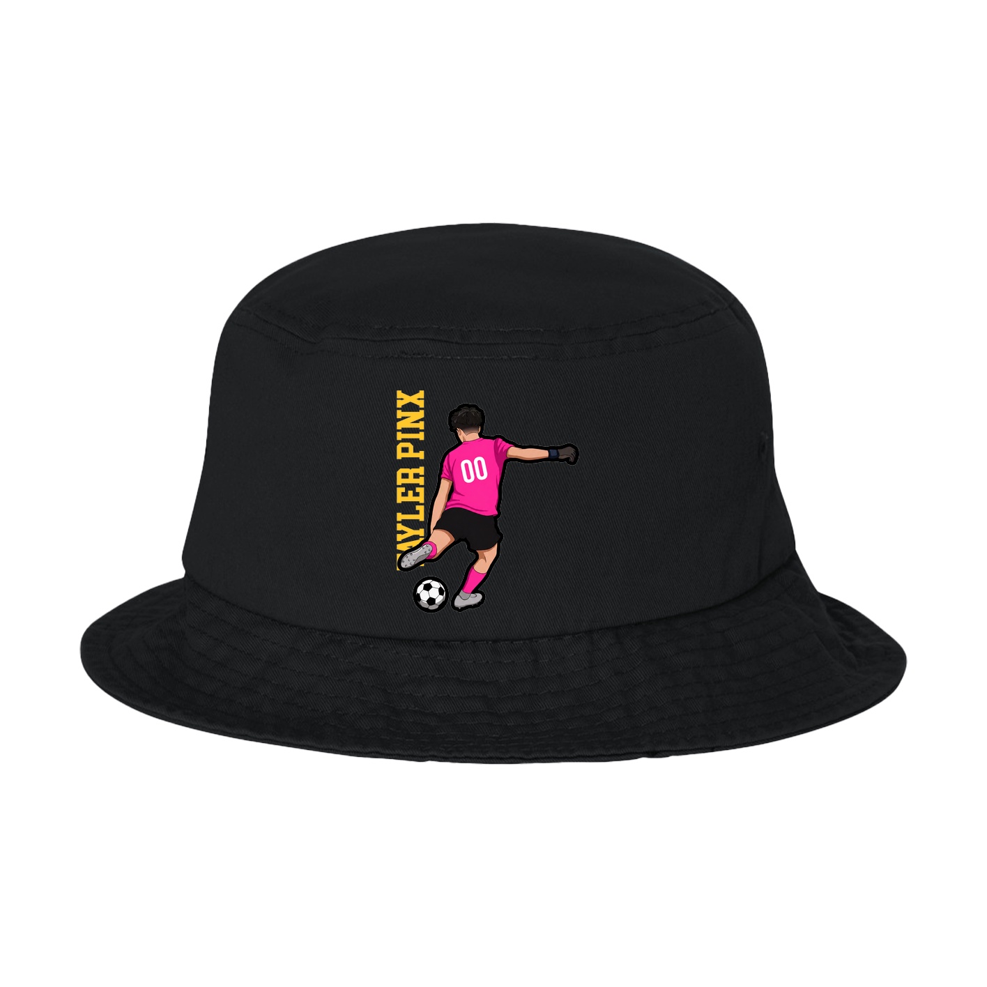 Bucket Cap — Name Vertical in Black