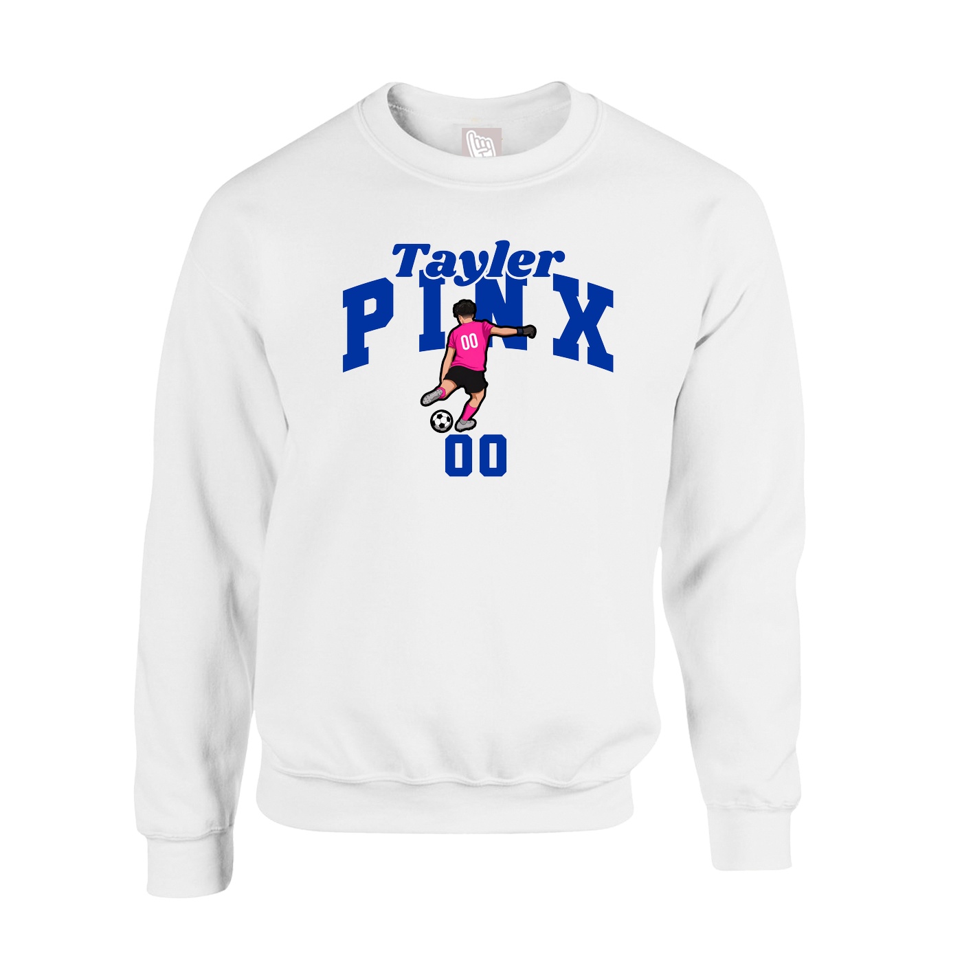 Fleece Crew — Signature Arch in White