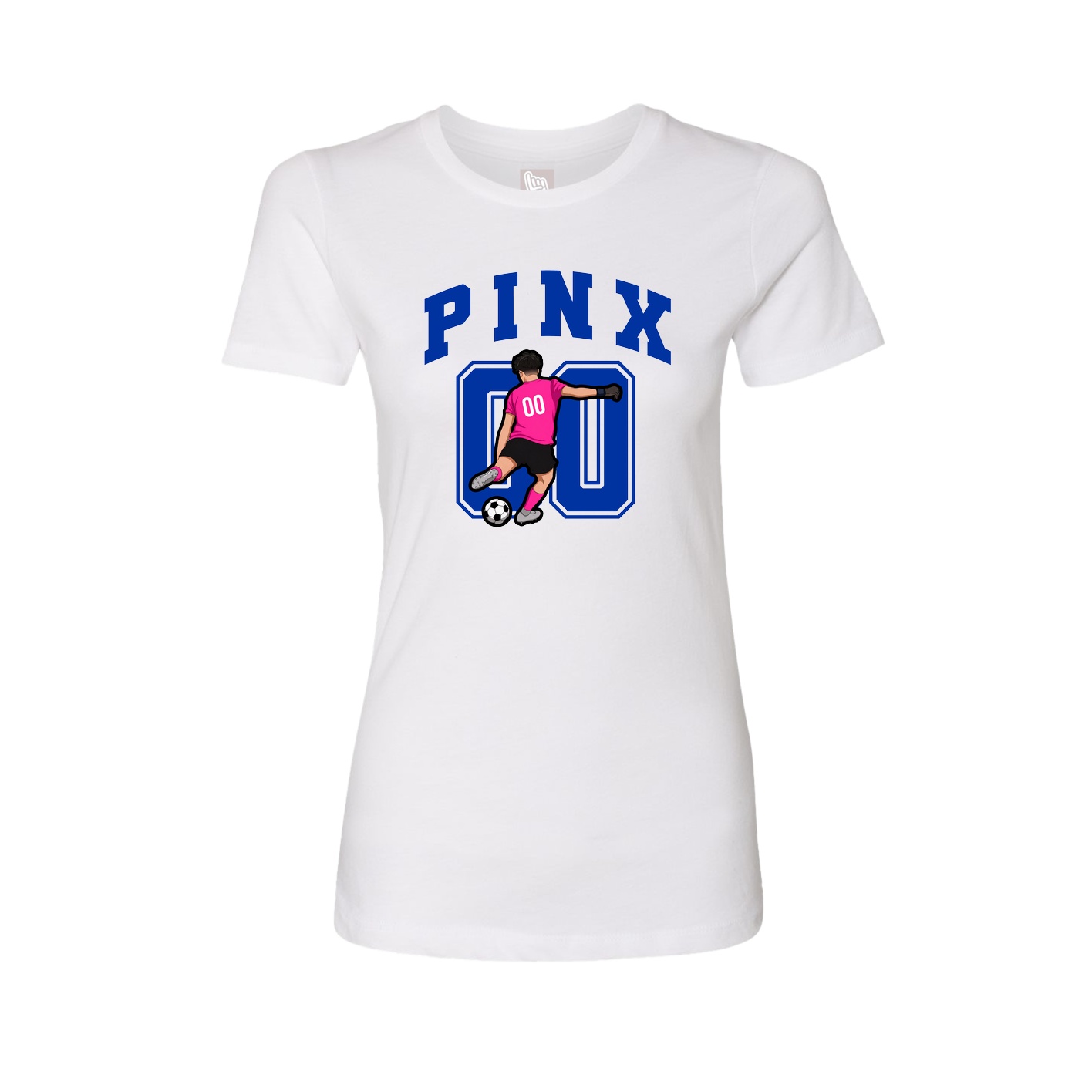 Fitted Women's Tee — Number in White