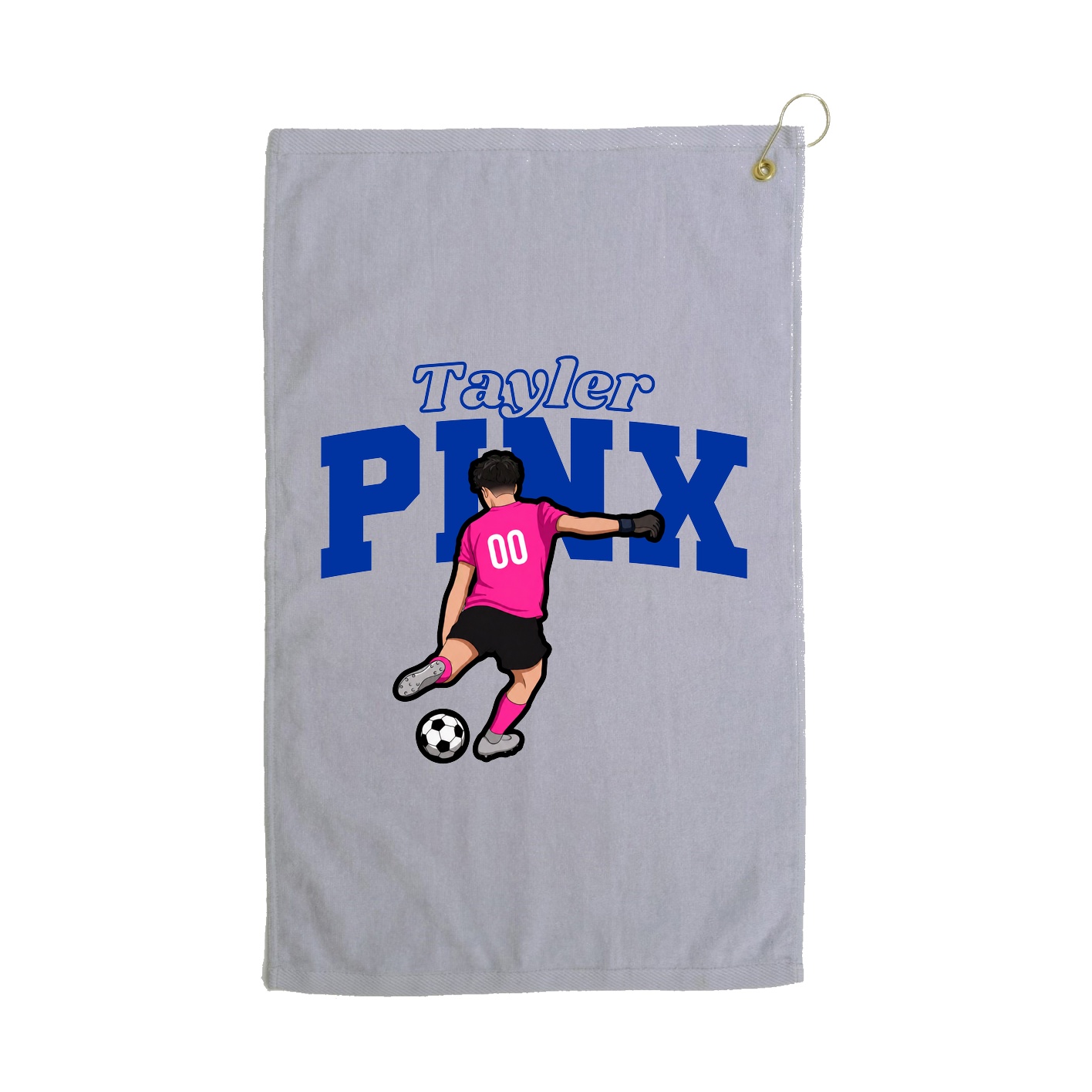 Golf Towel — Name Arch in Grey