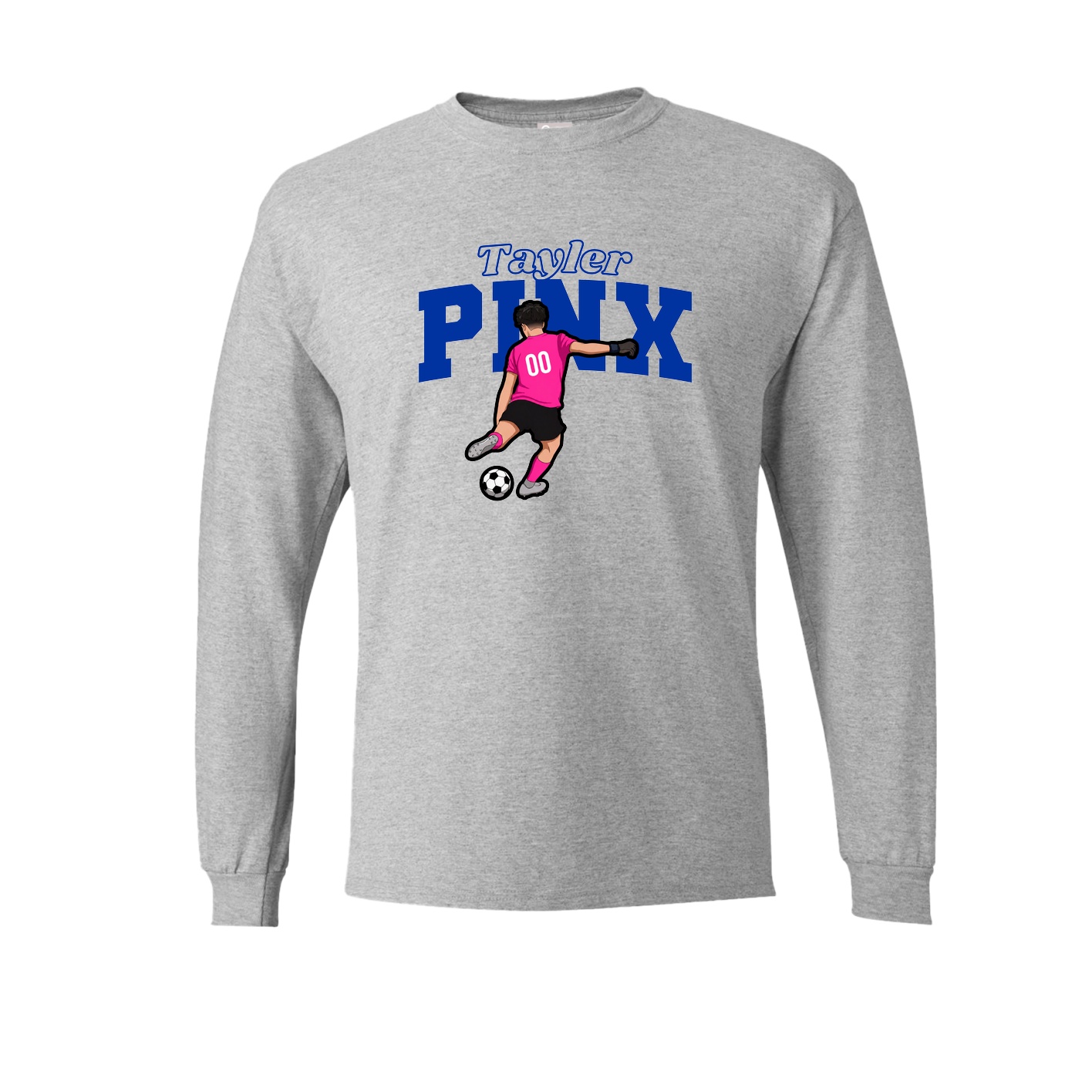 Long Sleeve Tee — Name Arch in Grey