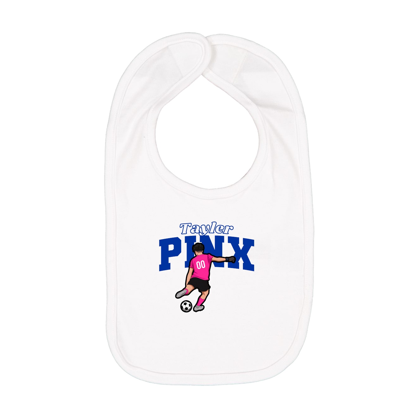Infant Bib — Name Arch in White
