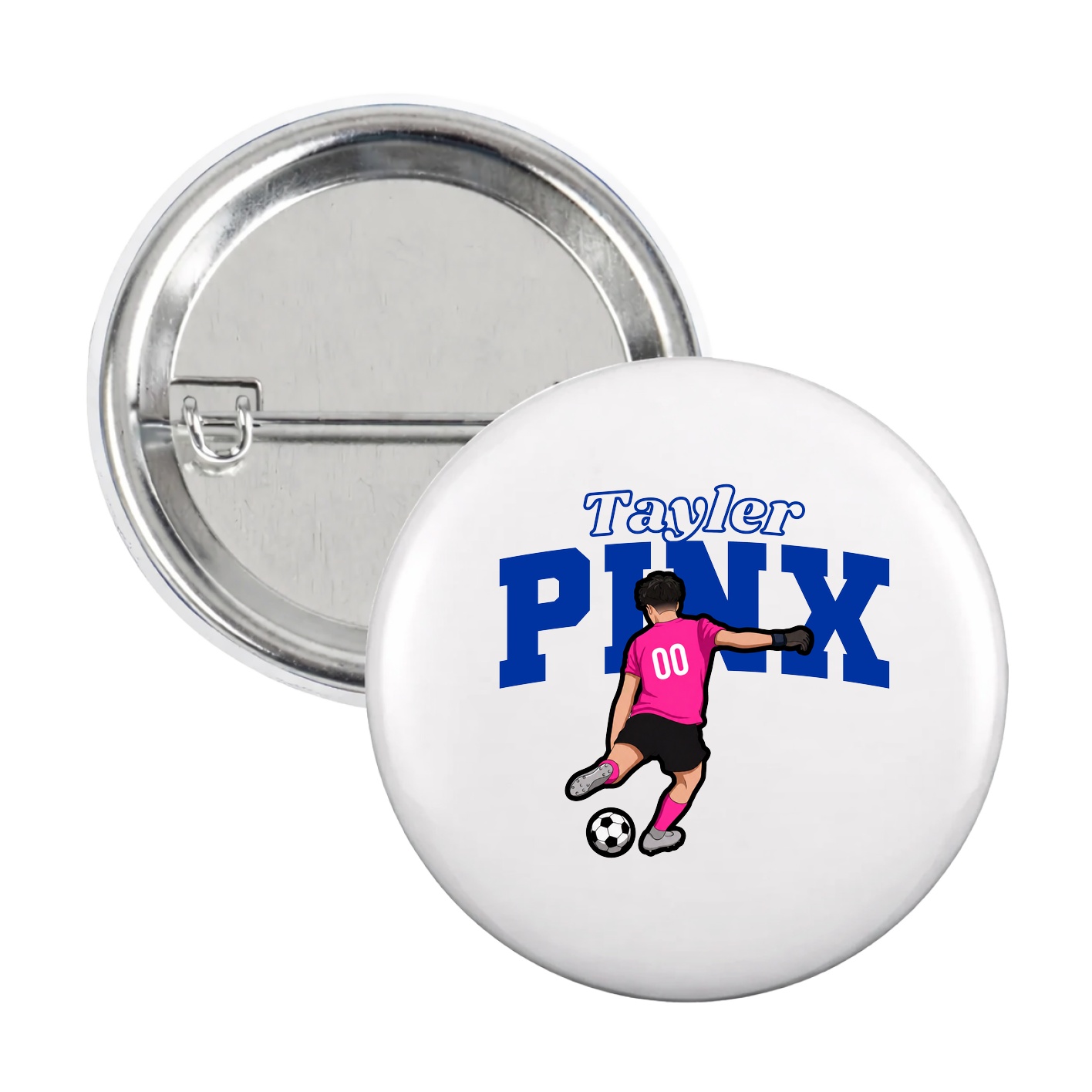 Game Day Button — Name Arch in White