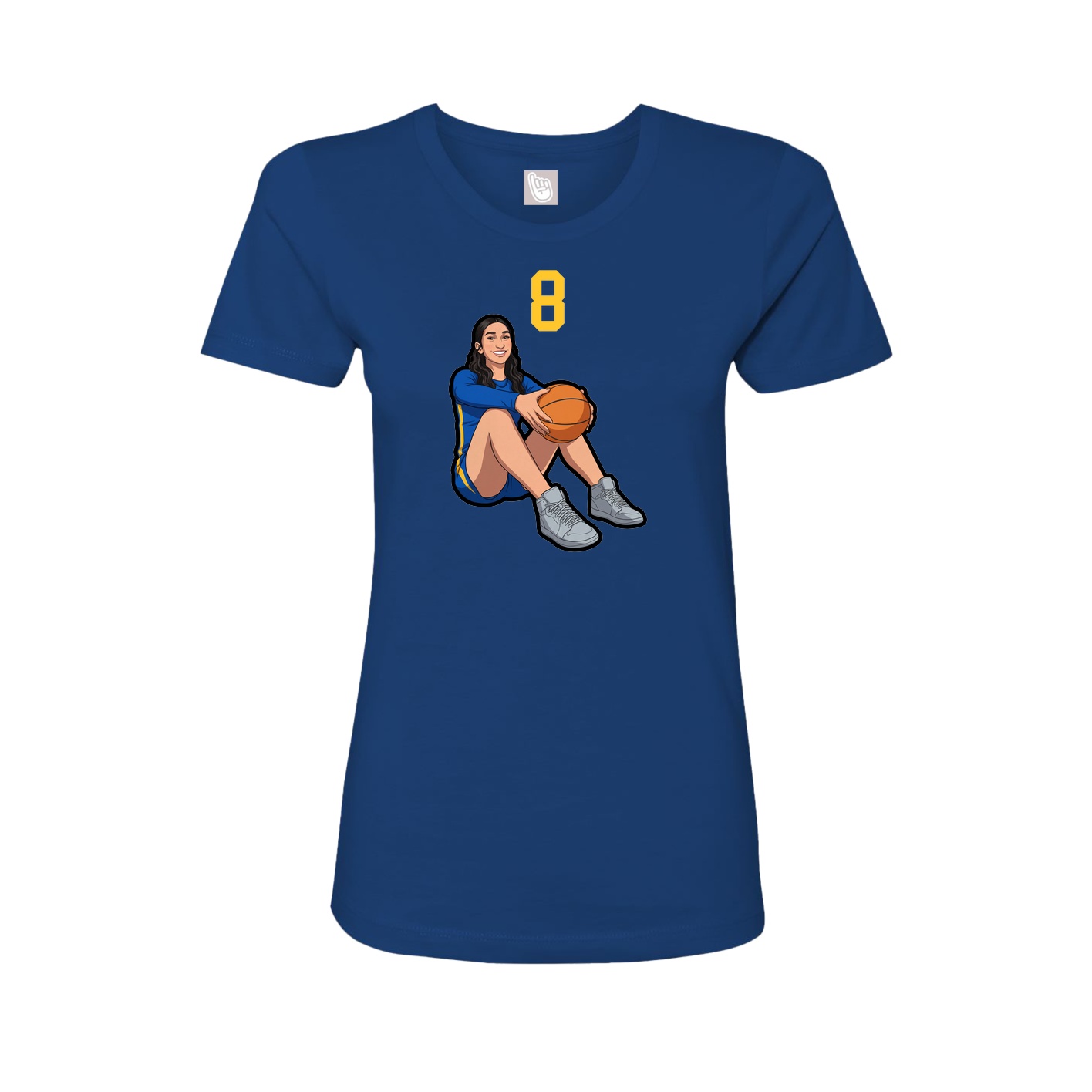 Fitted Women's Tee — Number Top in Royal