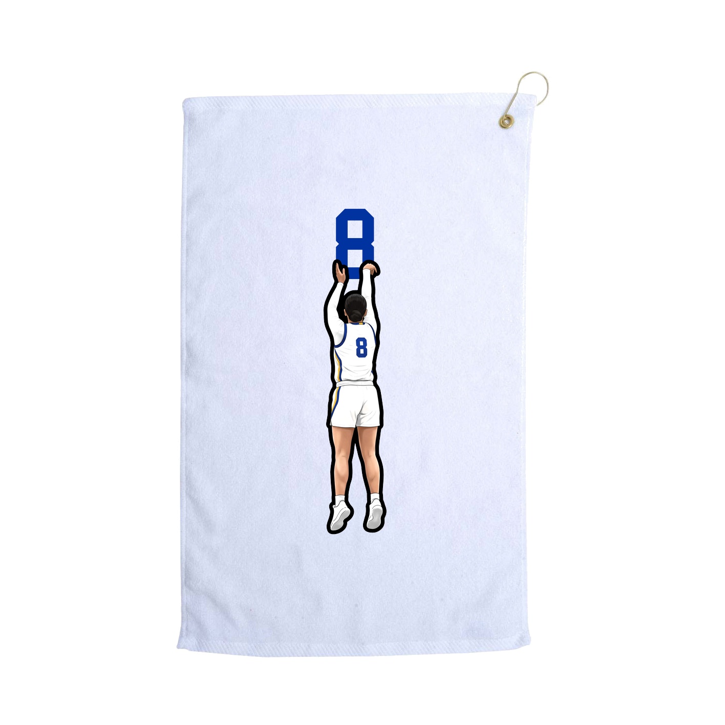 Golf Towel — Number Top in White