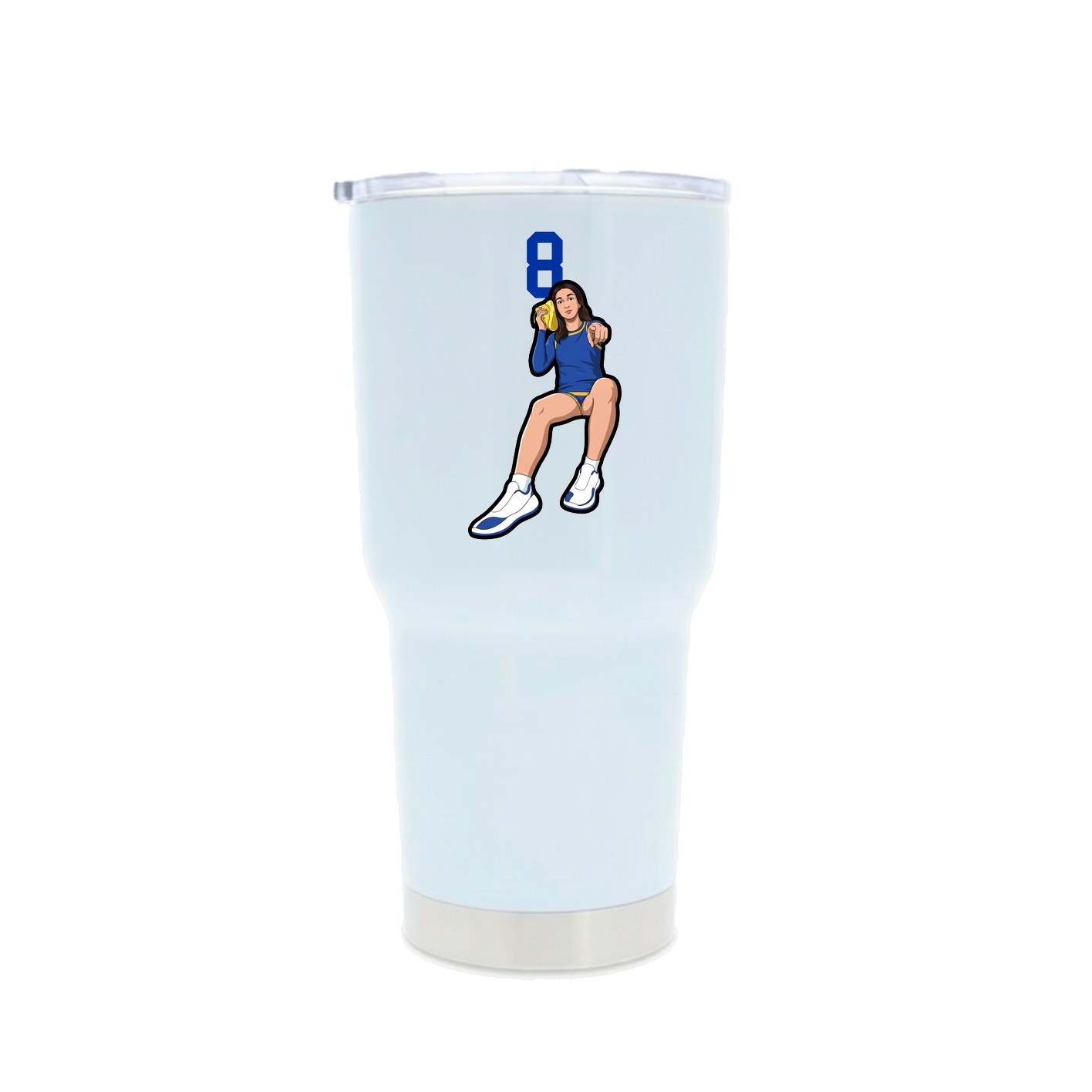 30oz Stainless Steel Tumbler — Number Top in White