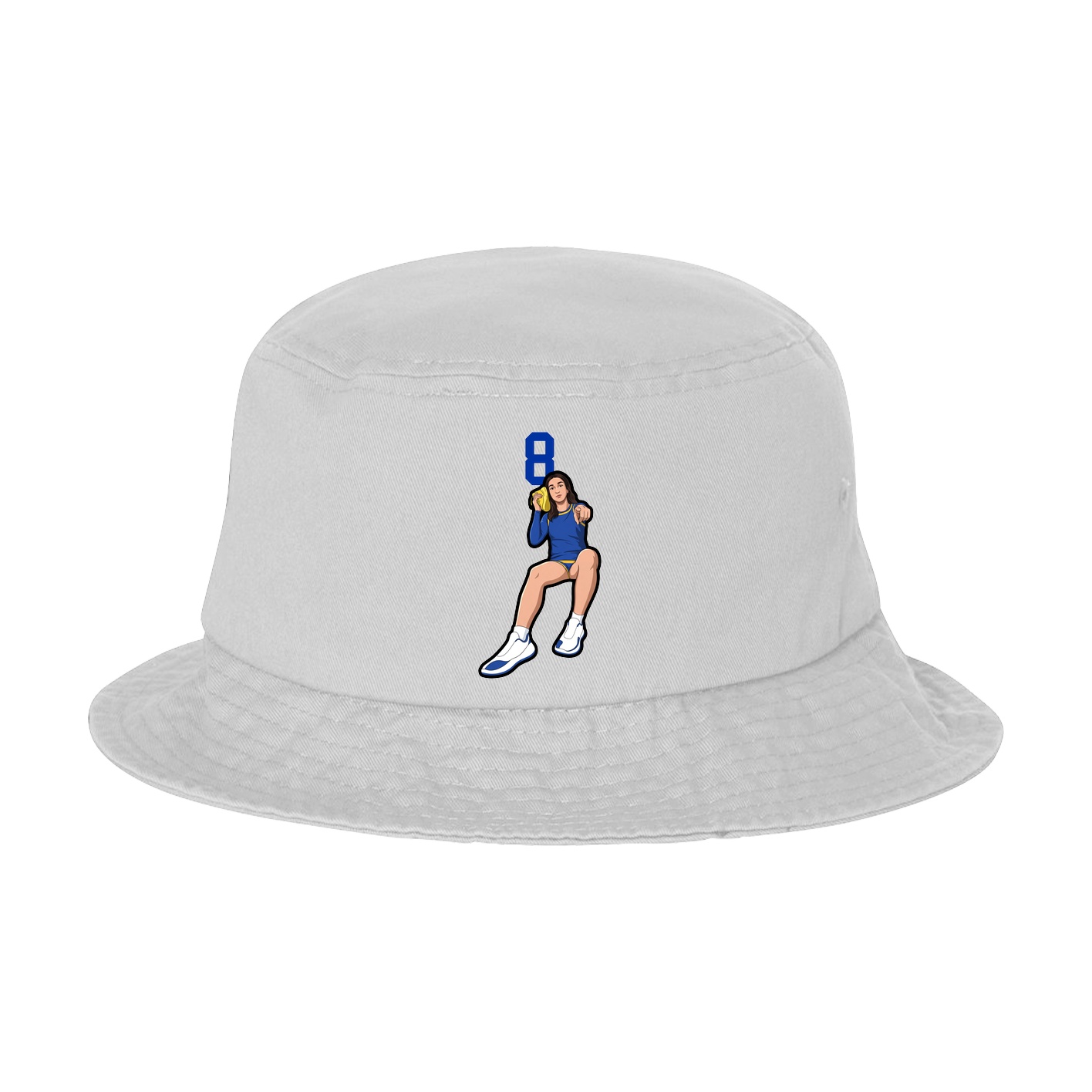 Bucket Cap — Number Top in White