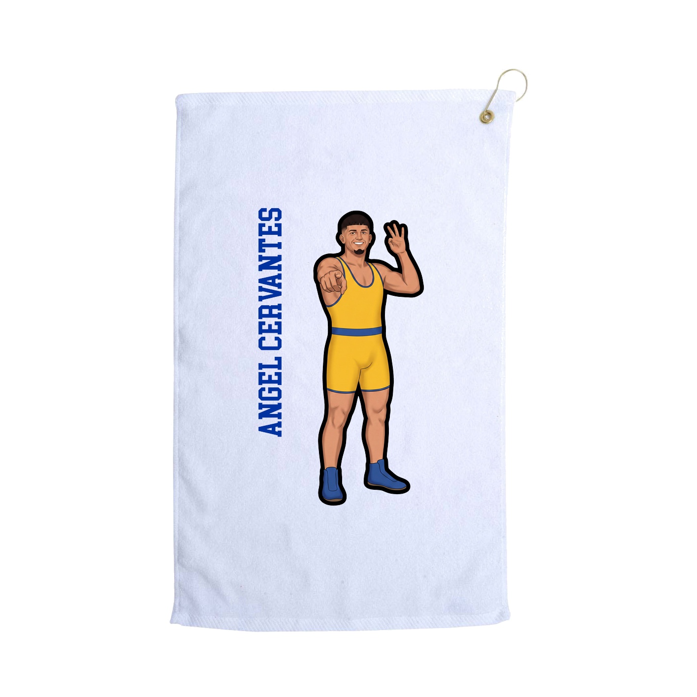 Golf Towel — Name Vertical in White