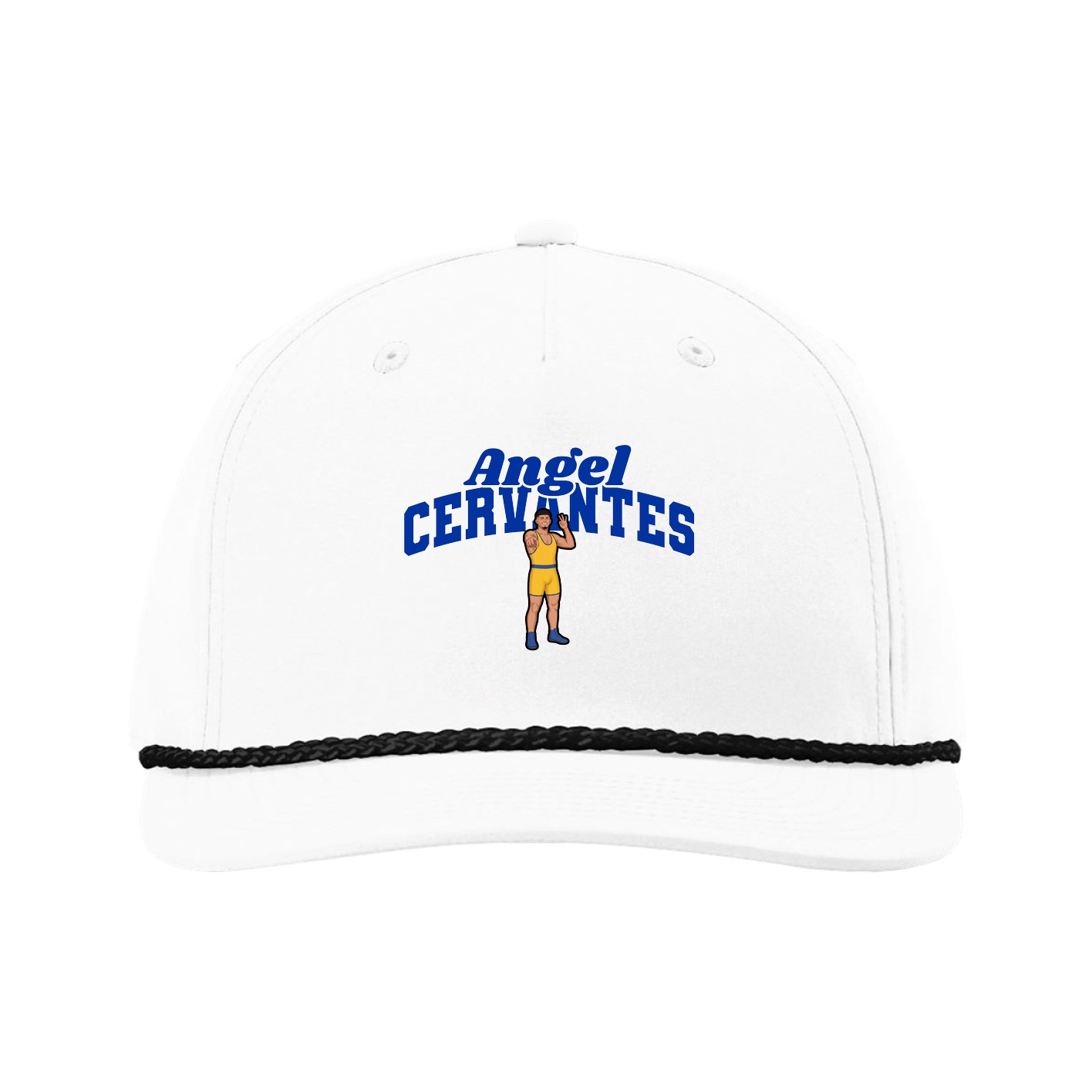 Five-Panel Classic Rope Cap — Signature Arch in White