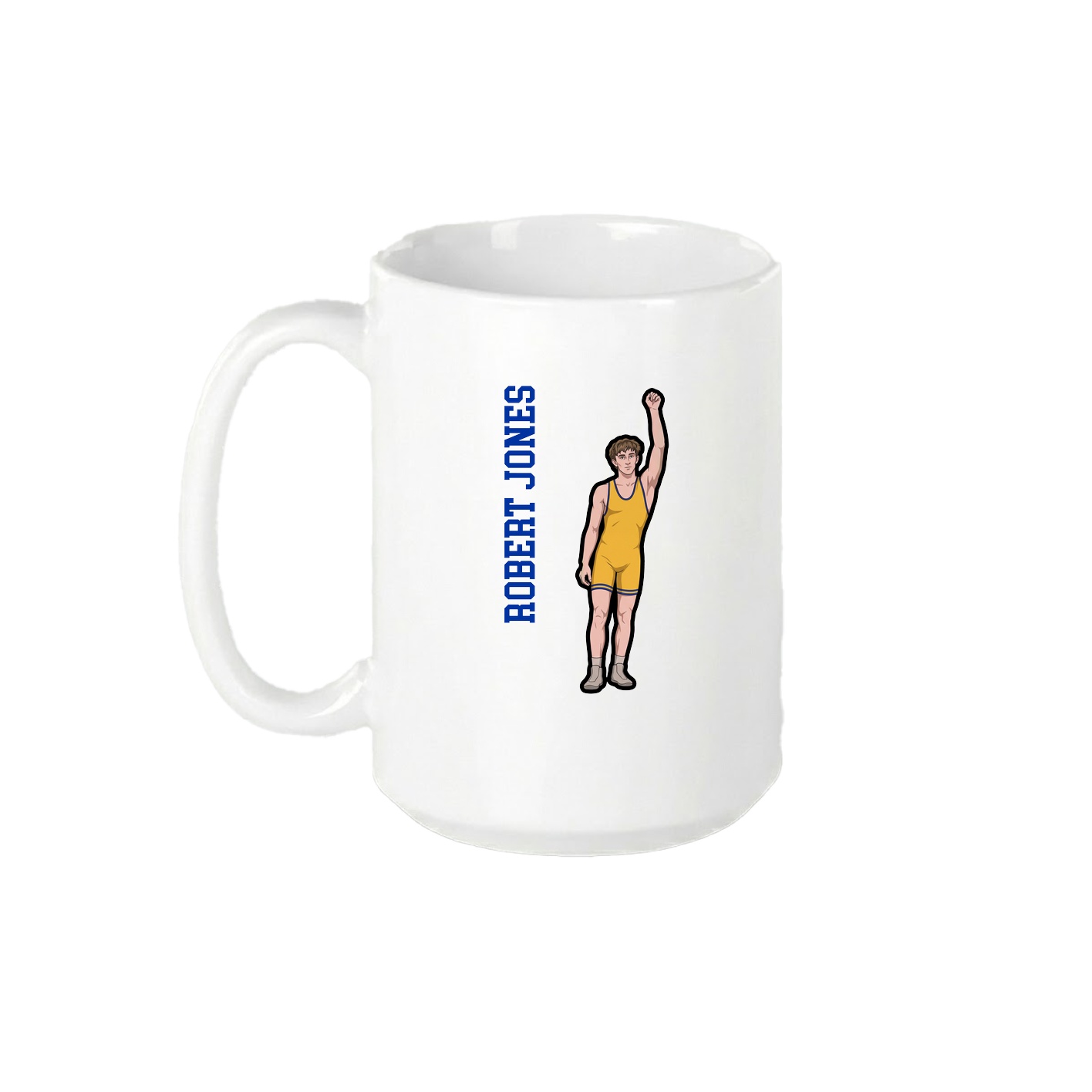 15oz Coffee Mug — Name Vertical in White