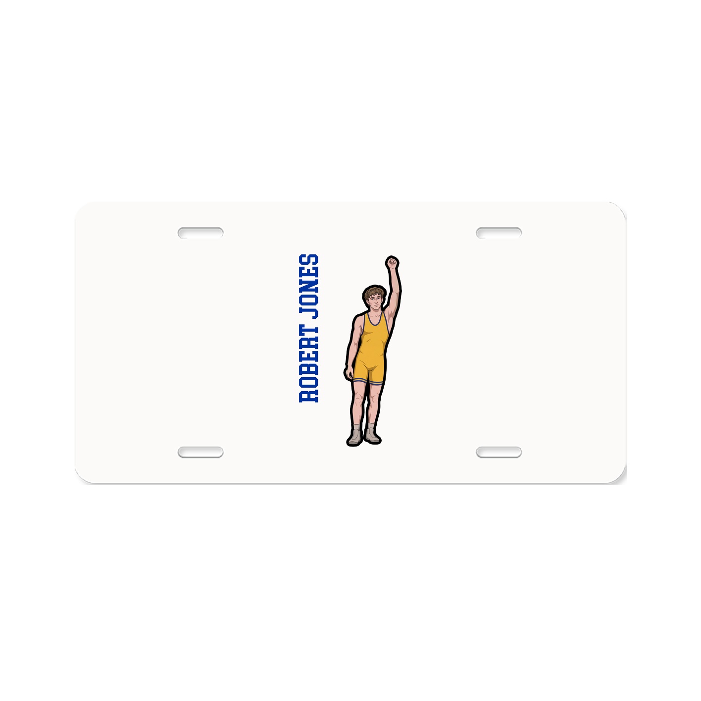 License Plate — Name Vertical in Classic