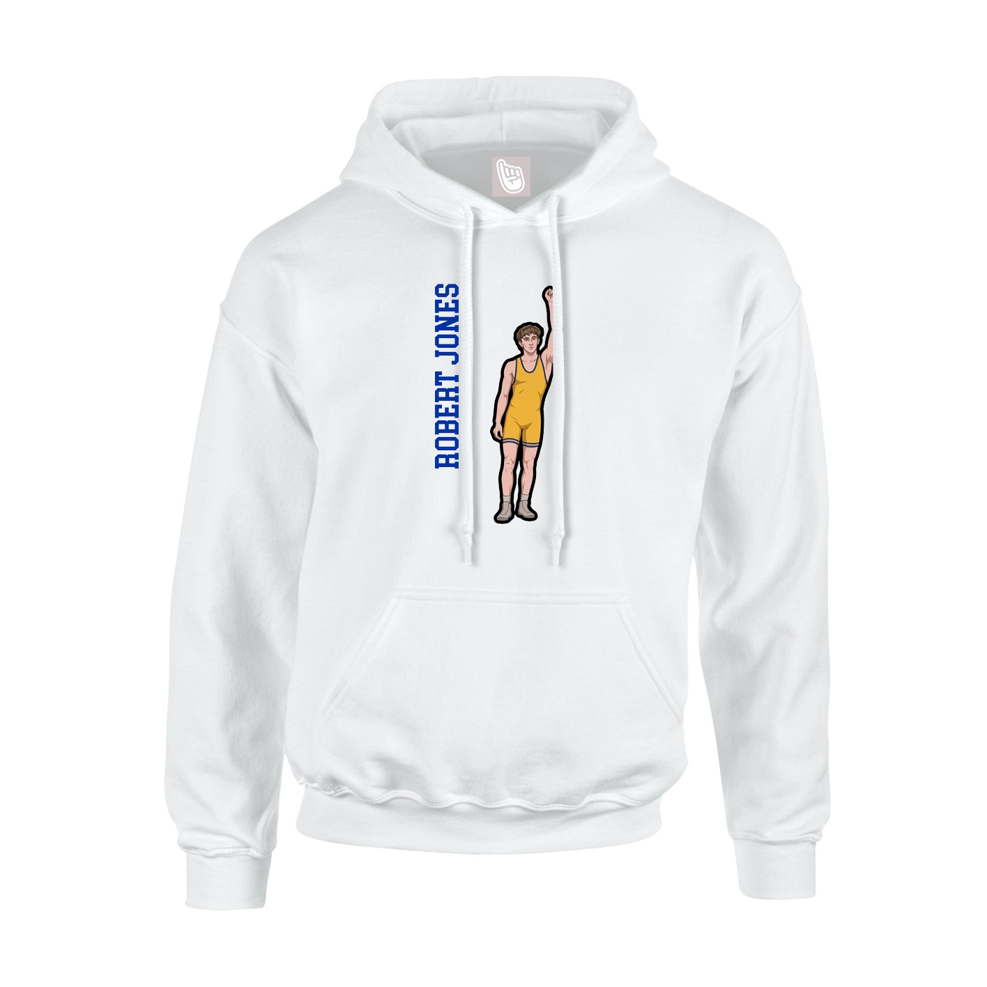 Youth Hoodie — Name Vertical in White