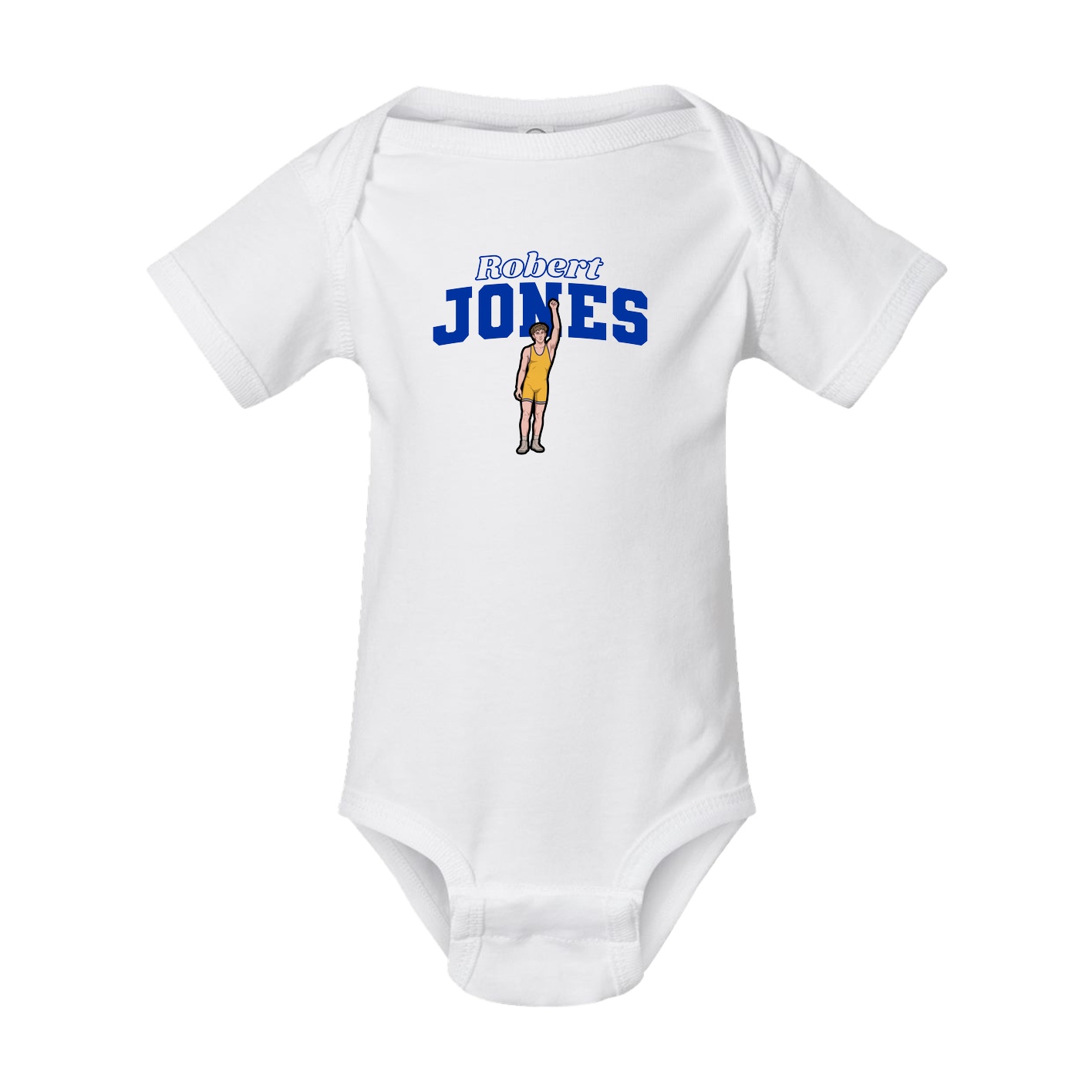Baby Onesie — Name Arch in White