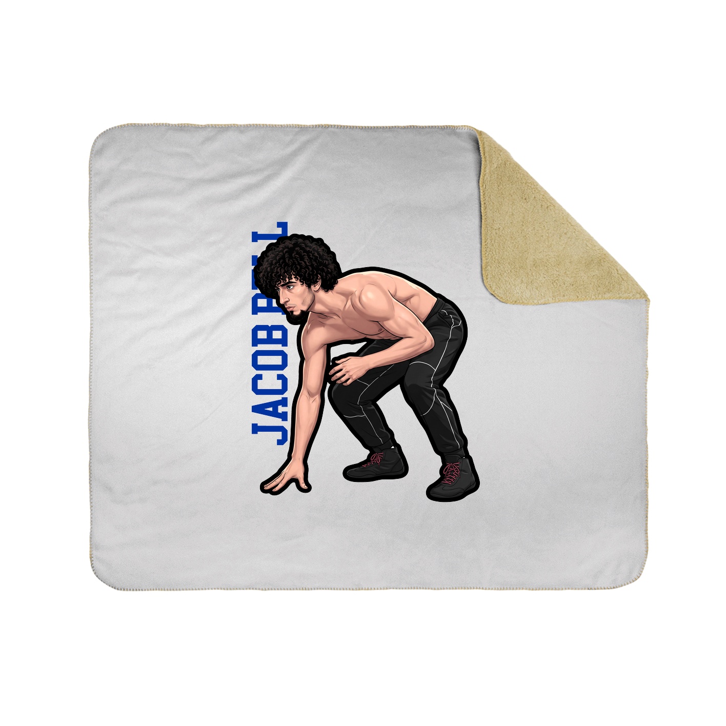 Throw Blanket — Name Vertical in White
