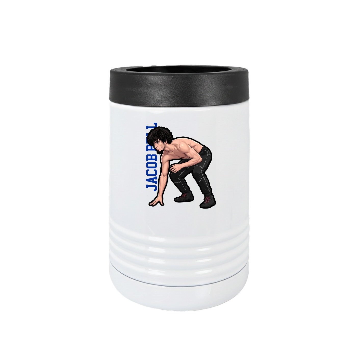 Beverage Holder — Name Vertical in White