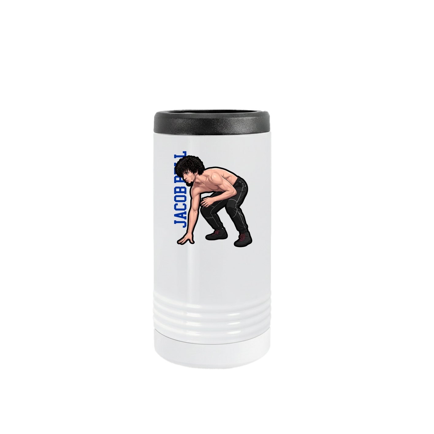 Slim Beverage Holder — Name Vertical in White