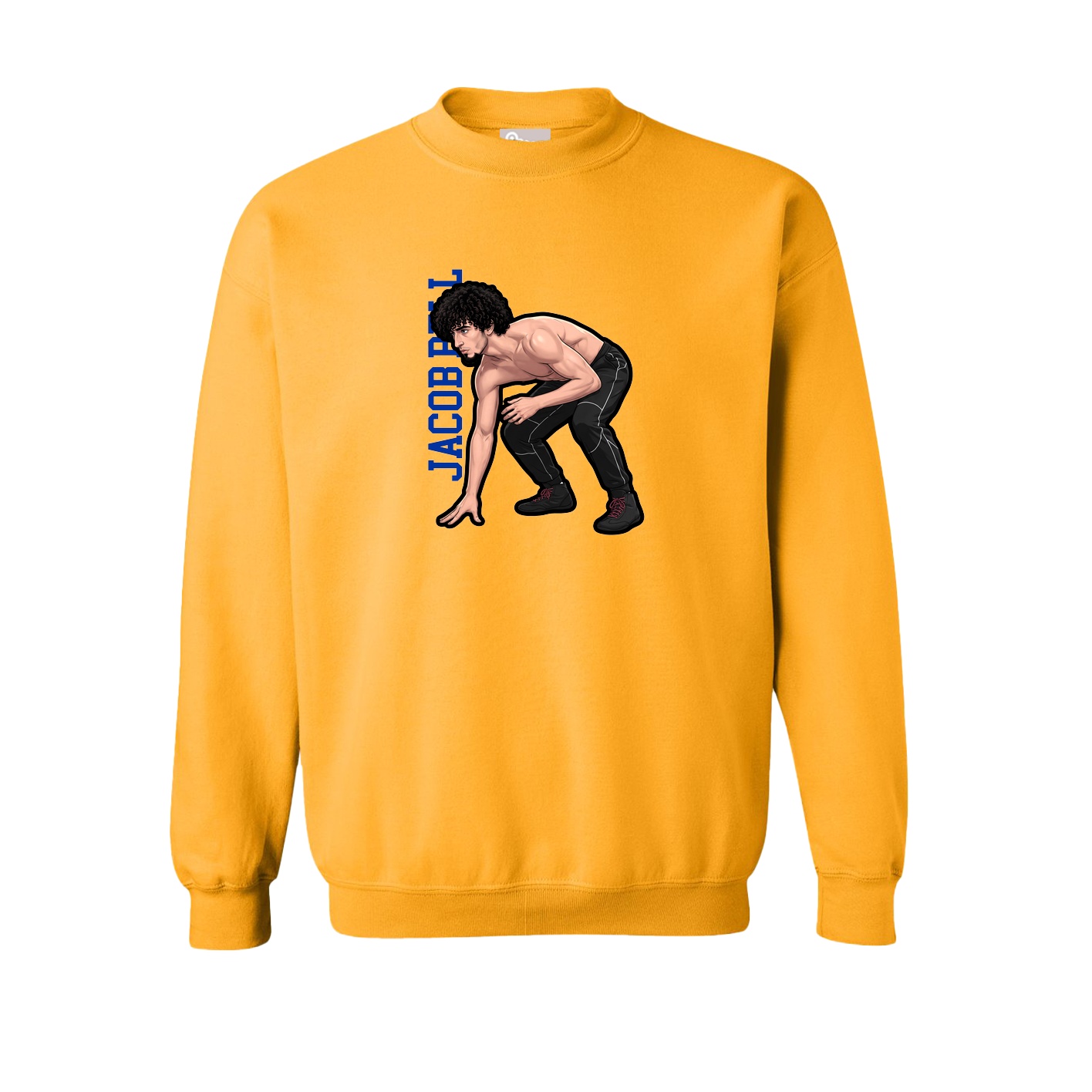 Fleece Crew — Name Vertical in Gold