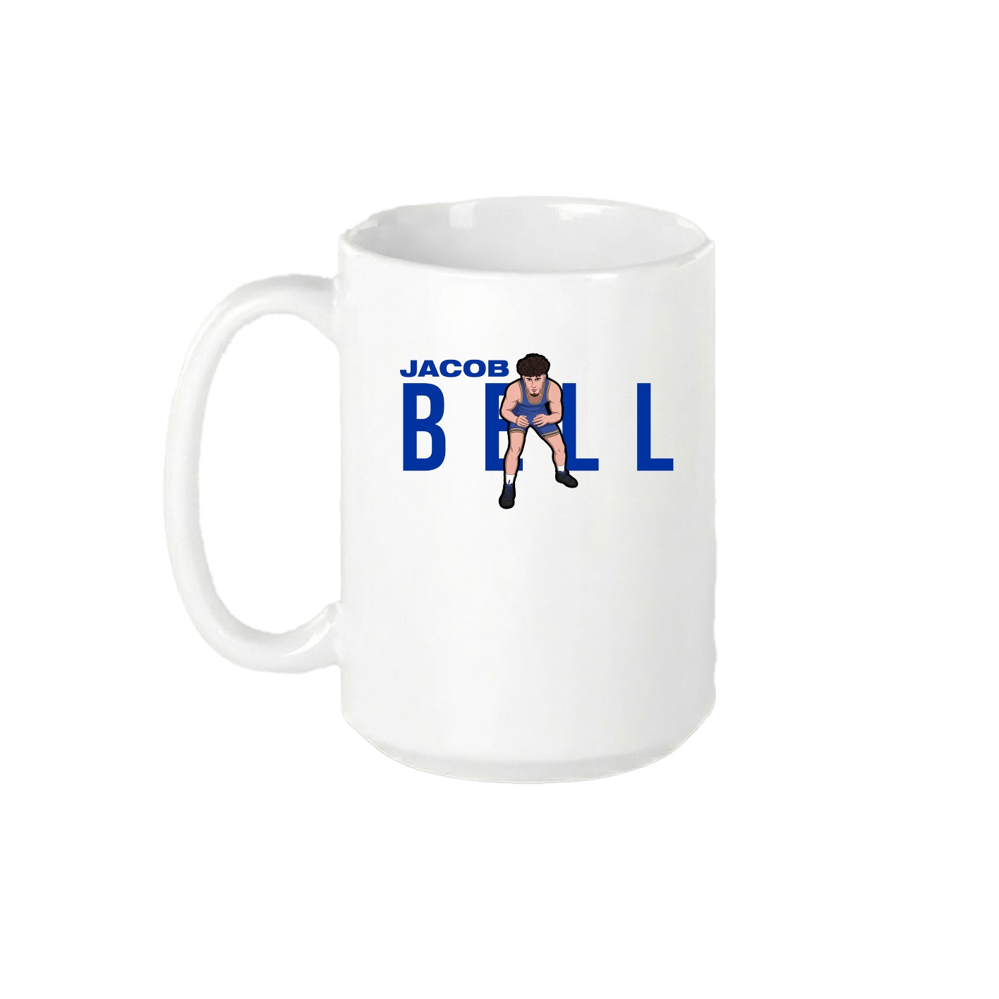 15oz Coffee Mug — Player Name in White