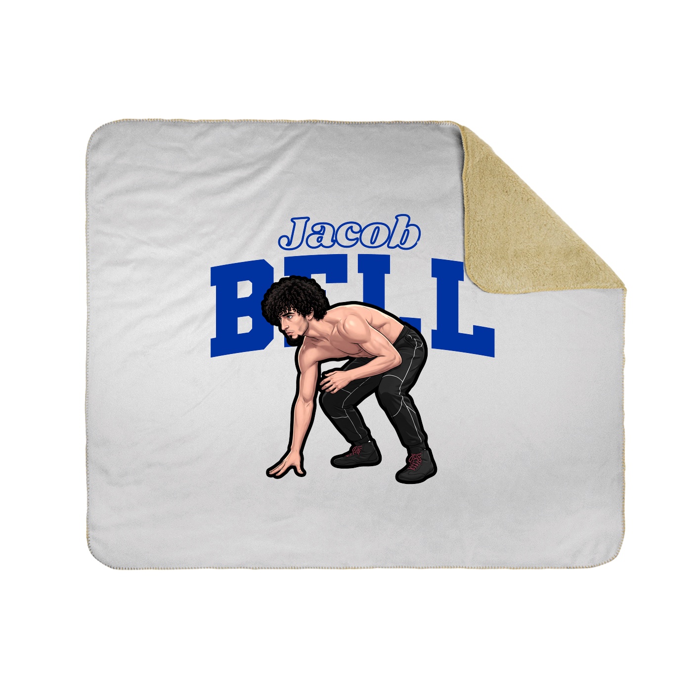 Throw Blanket — Name Arch in White