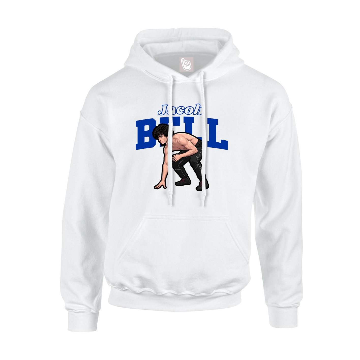 Youth Hoodie — Name Arch in White