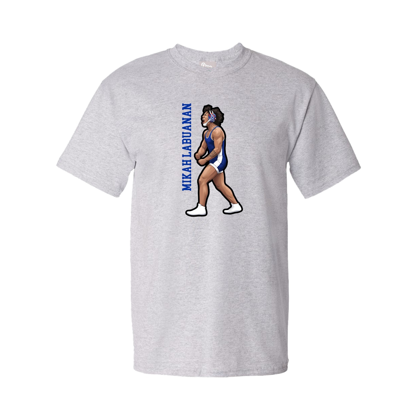 Youth Tee — Name Vertical in Grey