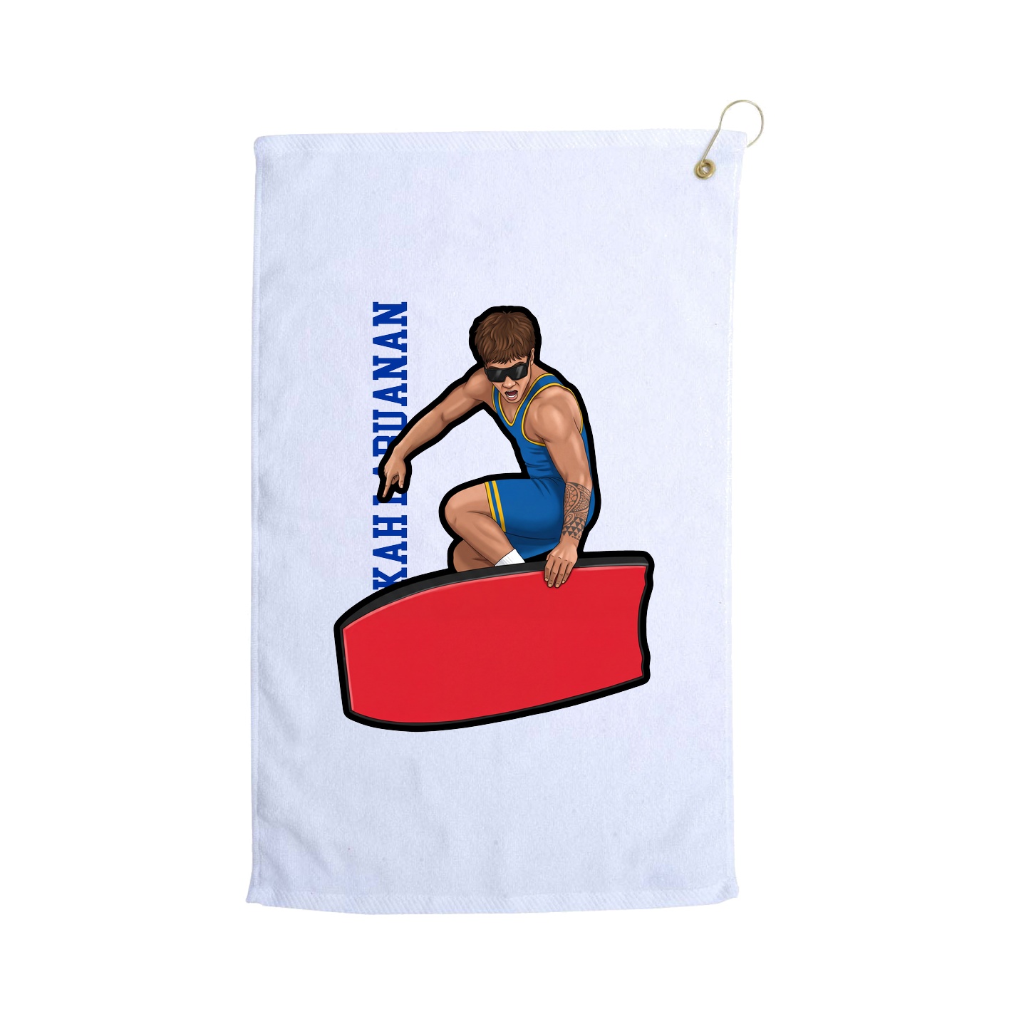 Golf Towel — Name Vertical in White