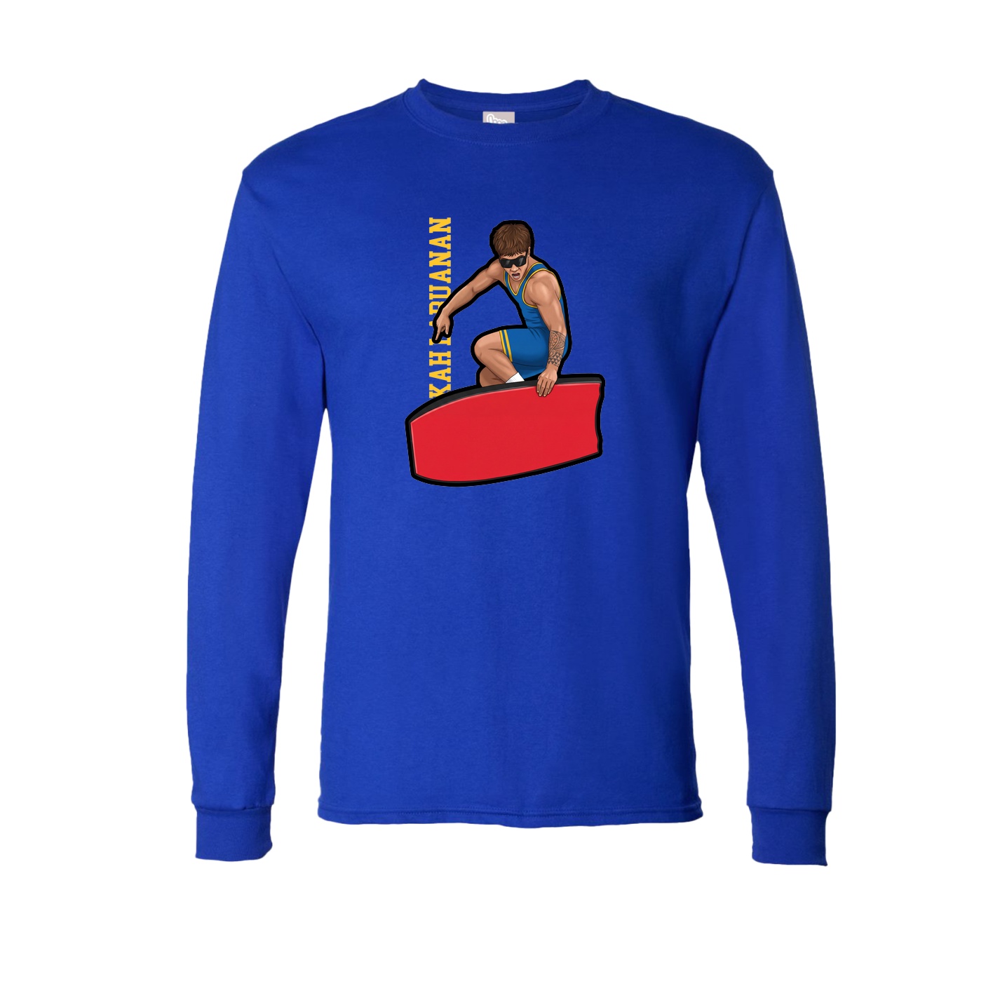 Long Sleeve Tee — Name Vertical in Royal