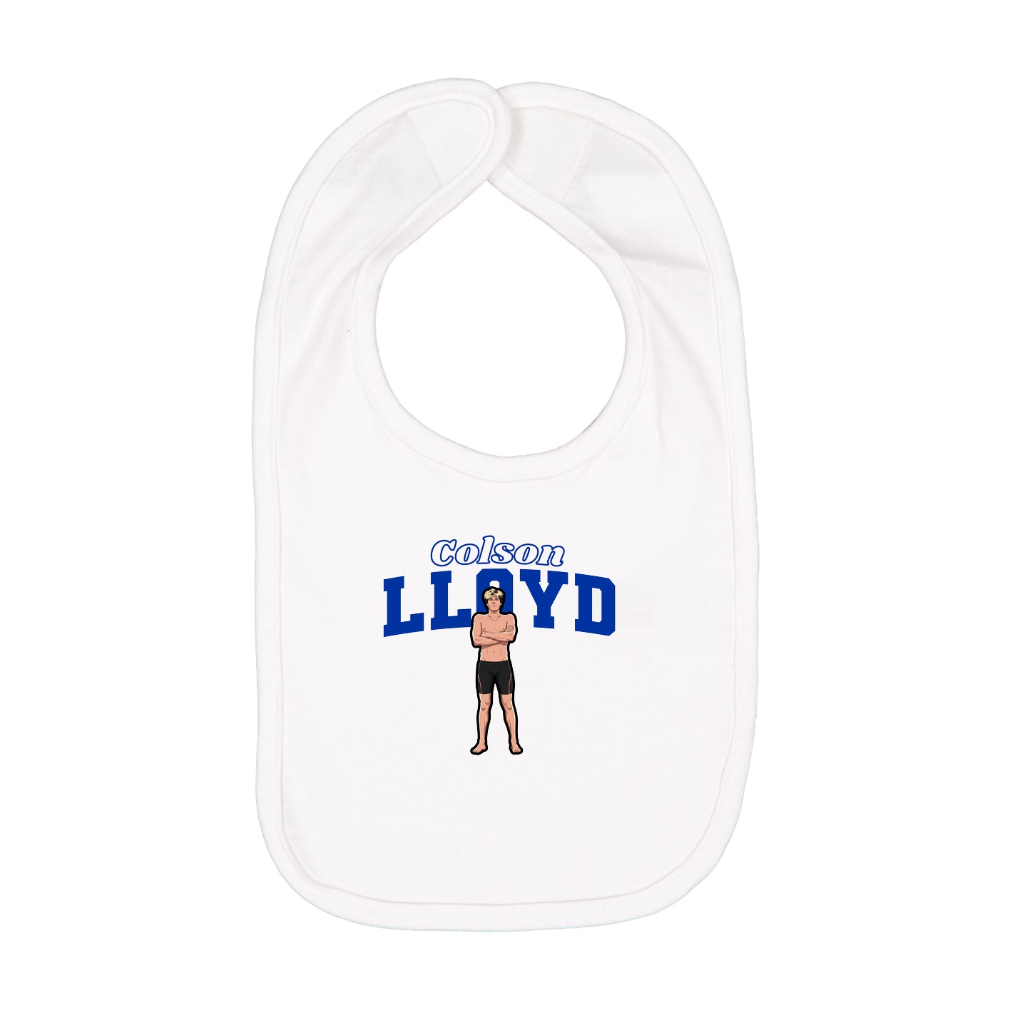 Infant Bib — Name Arch in White
